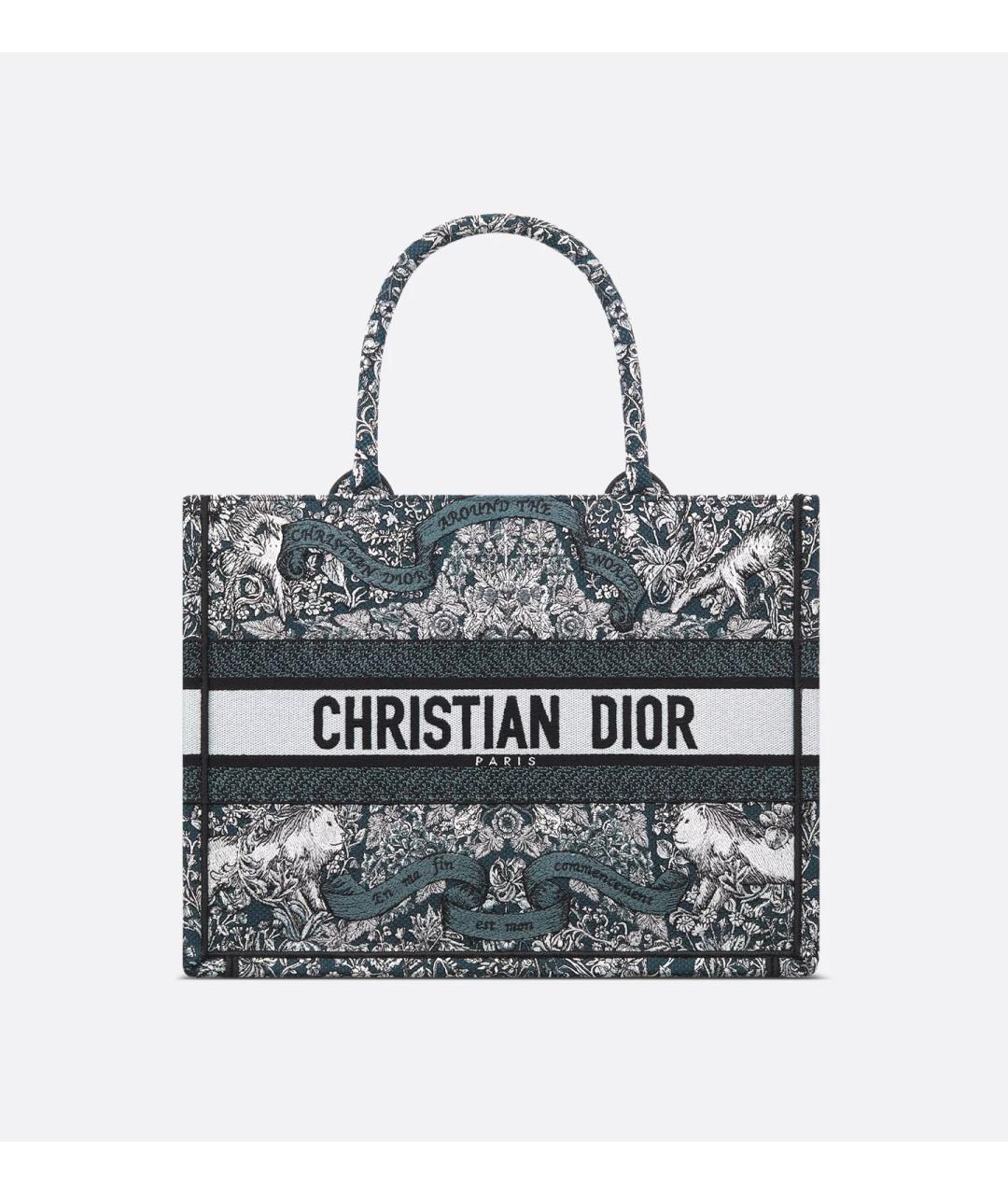 CHRISTIAN DIOR Синяя хлопковая сумка тоут, фото 6