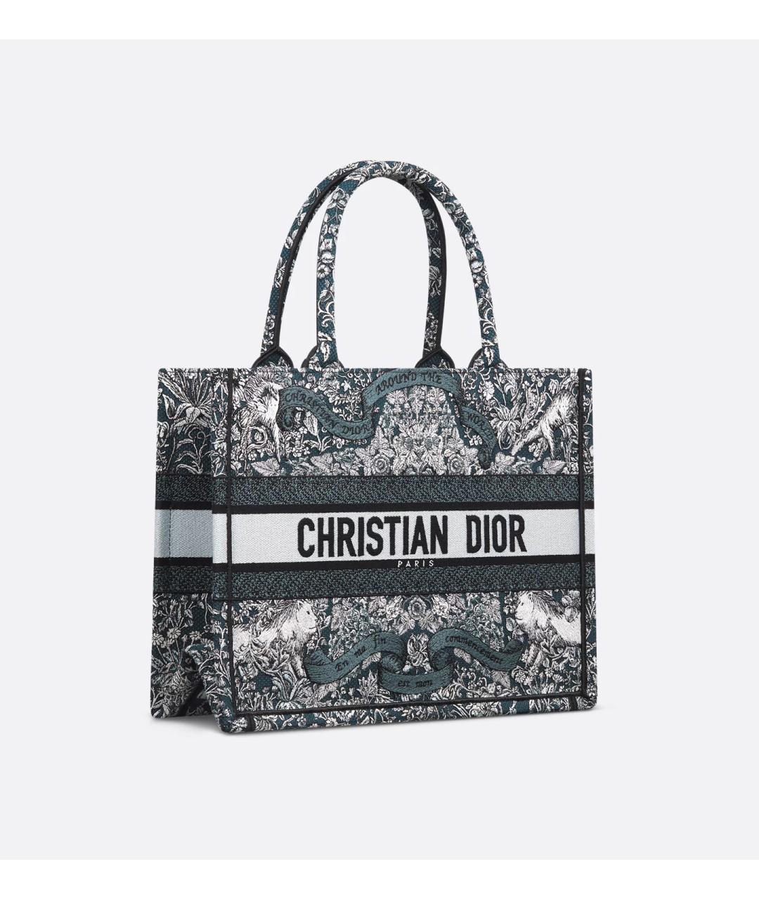 CHRISTIAN DIOR Синяя хлопковая сумка тоут, фото 4