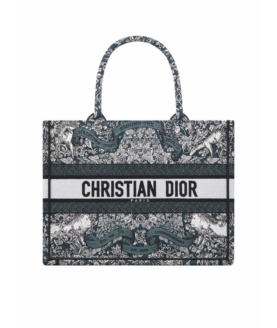 CHRISTIAN DIOR Синяя хлопковая сумка тоут, фото 1
