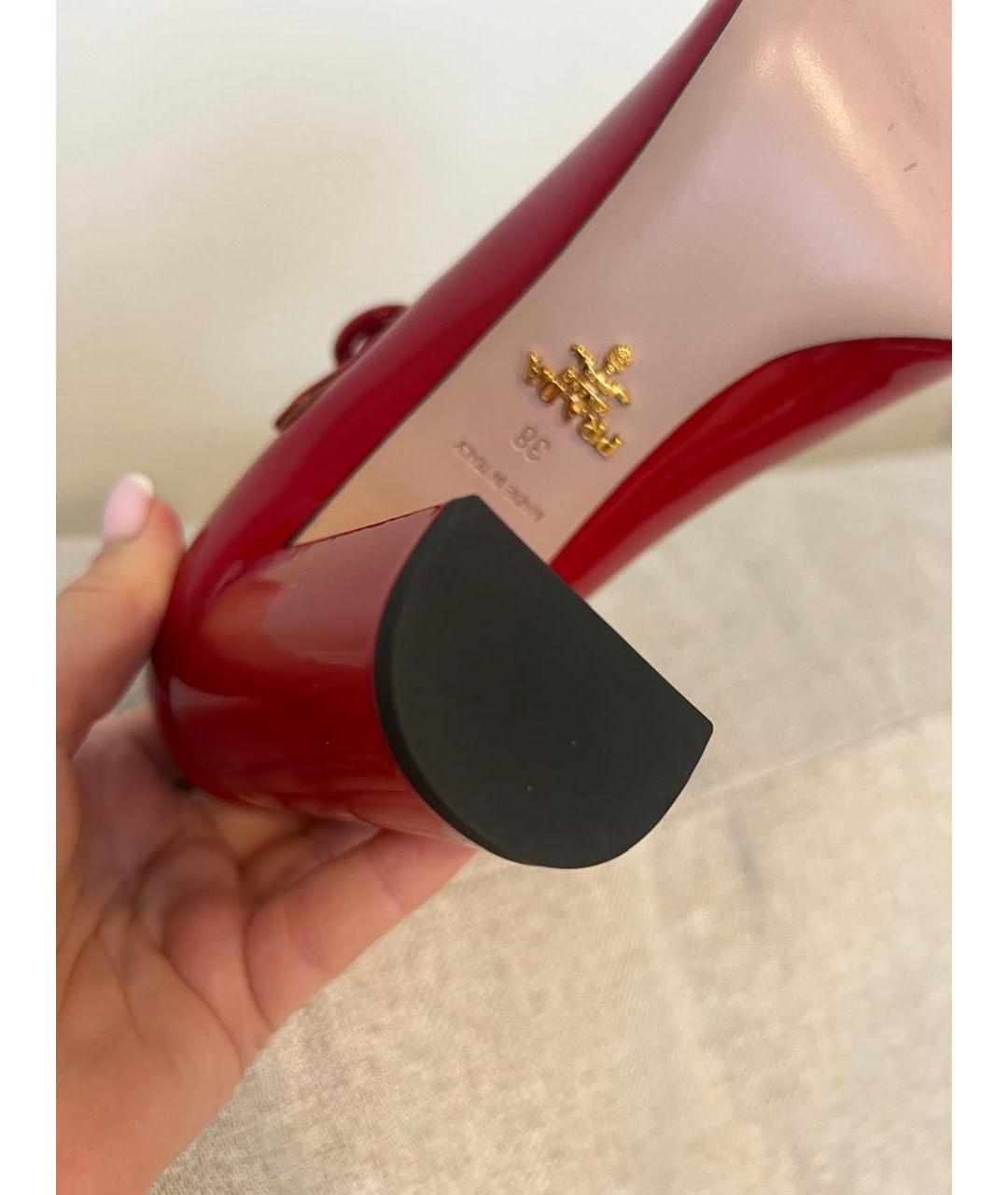 PRADA Красные кожаные туфли, фото 4