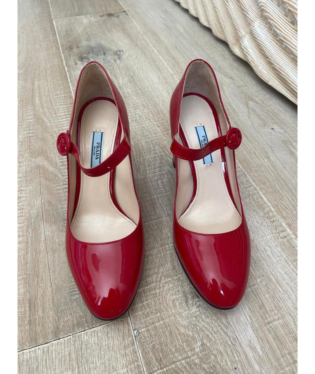 PRADA Красные кожаные туфли, фото 5