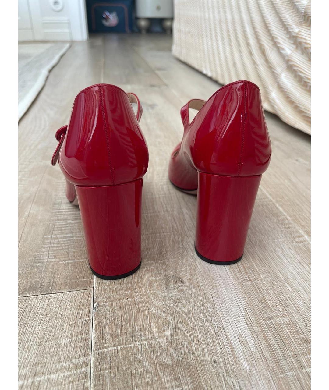 PRADA Красные кожаные туфли, фото 6