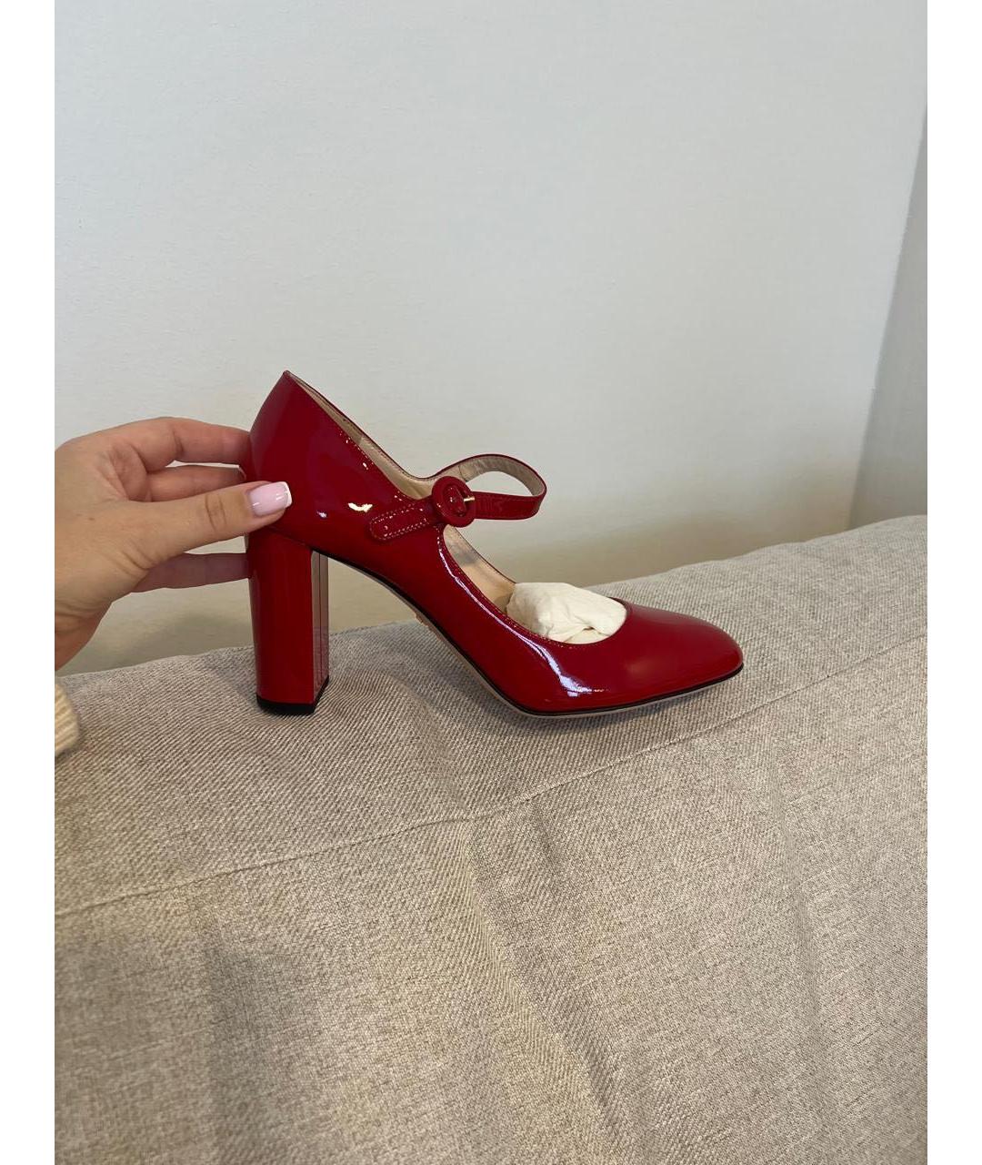 PRADA Красные кожаные туфли, фото 9