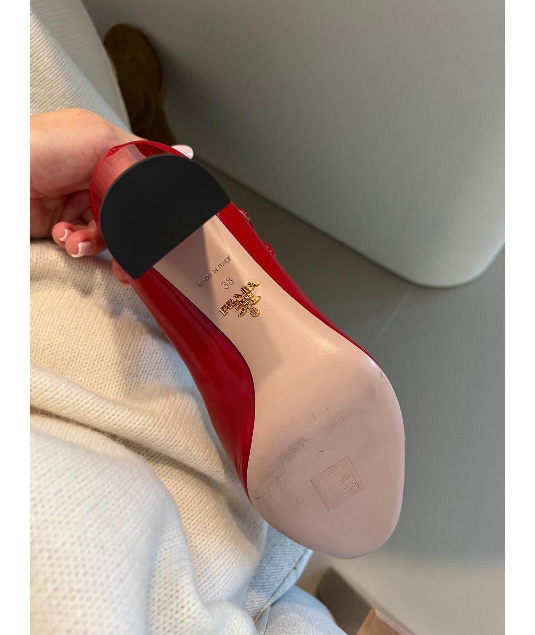 PRADA Красные кожаные туфли, фото 2