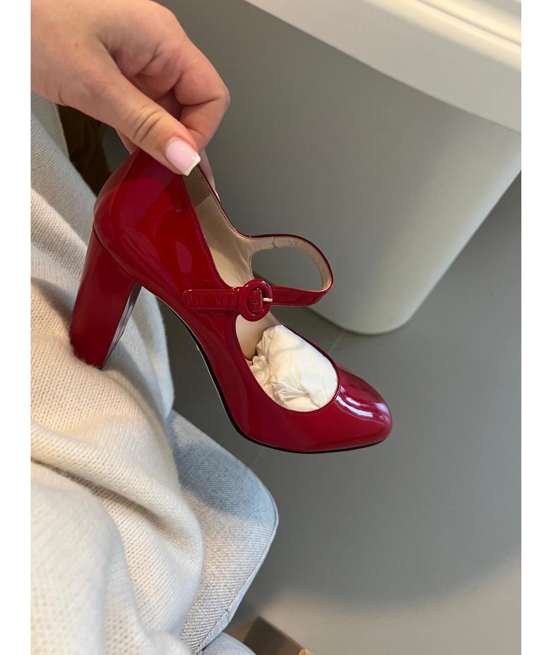 PRADA Красные кожаные туфли, фото 3