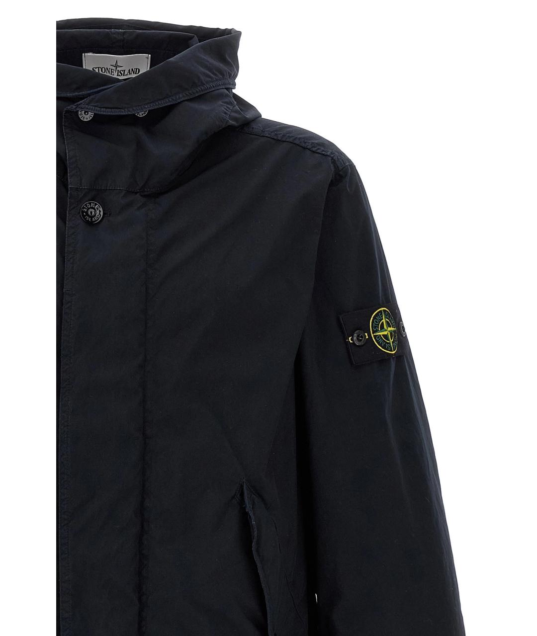 STONE ISLAND Темно-синяя полиэстеровая парка, фото 2