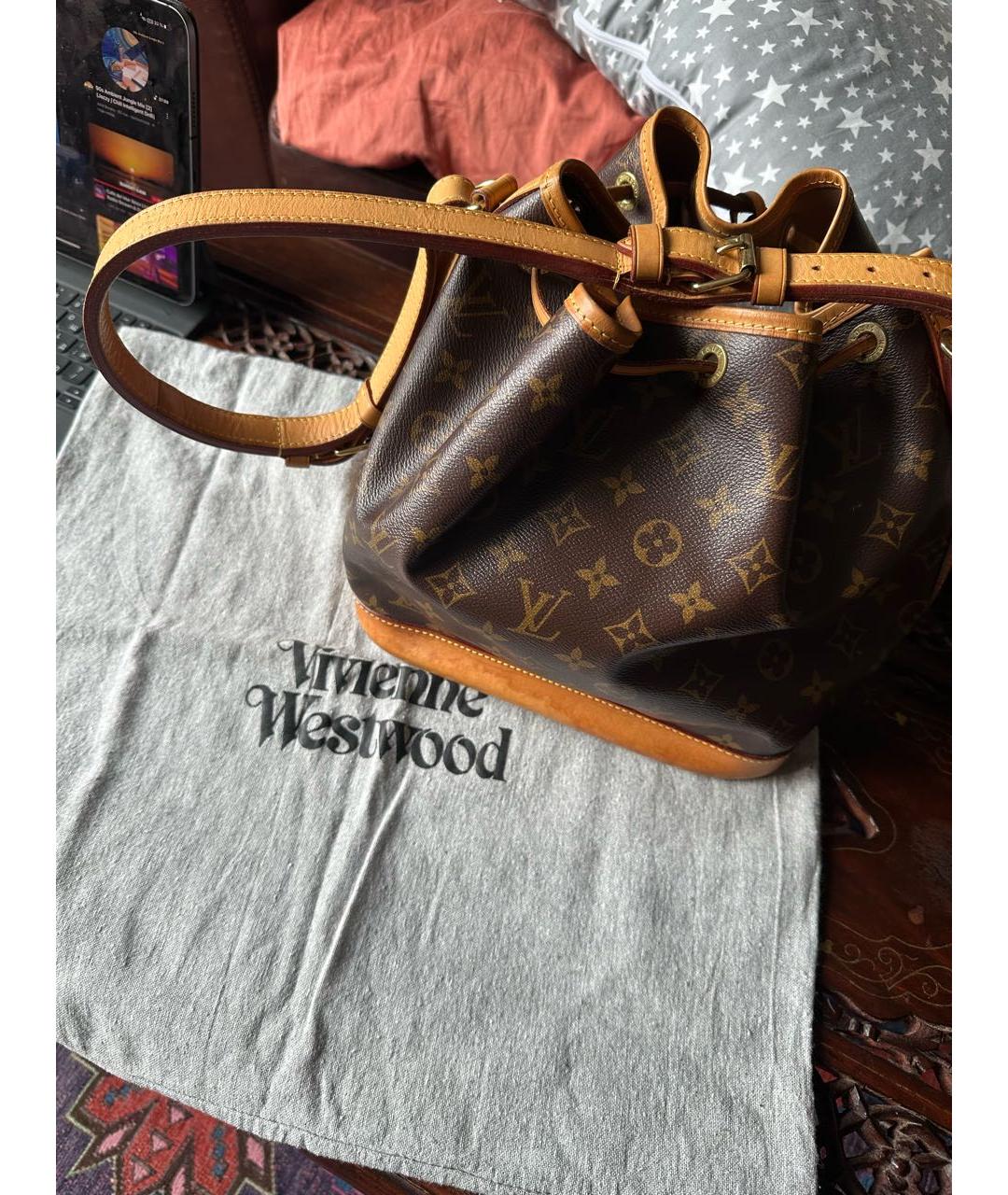 LOUIS VUITTON Коричневая кожаная сумка через плечо, фото 8
