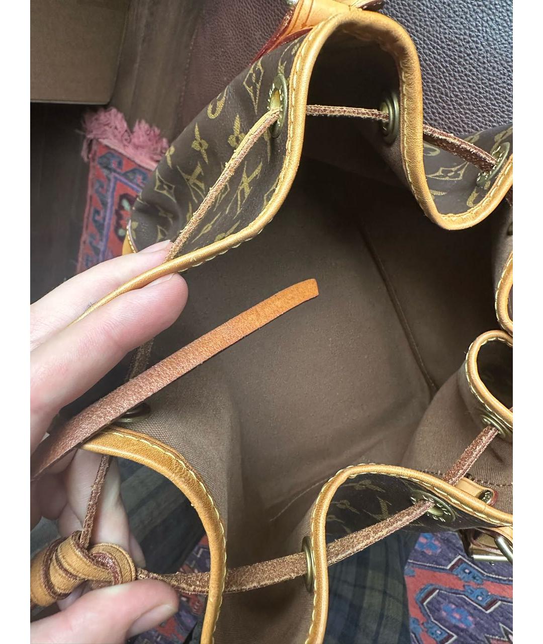 LOUIS VUITTON Коричневая кожаная сумка через плечо, фото 4