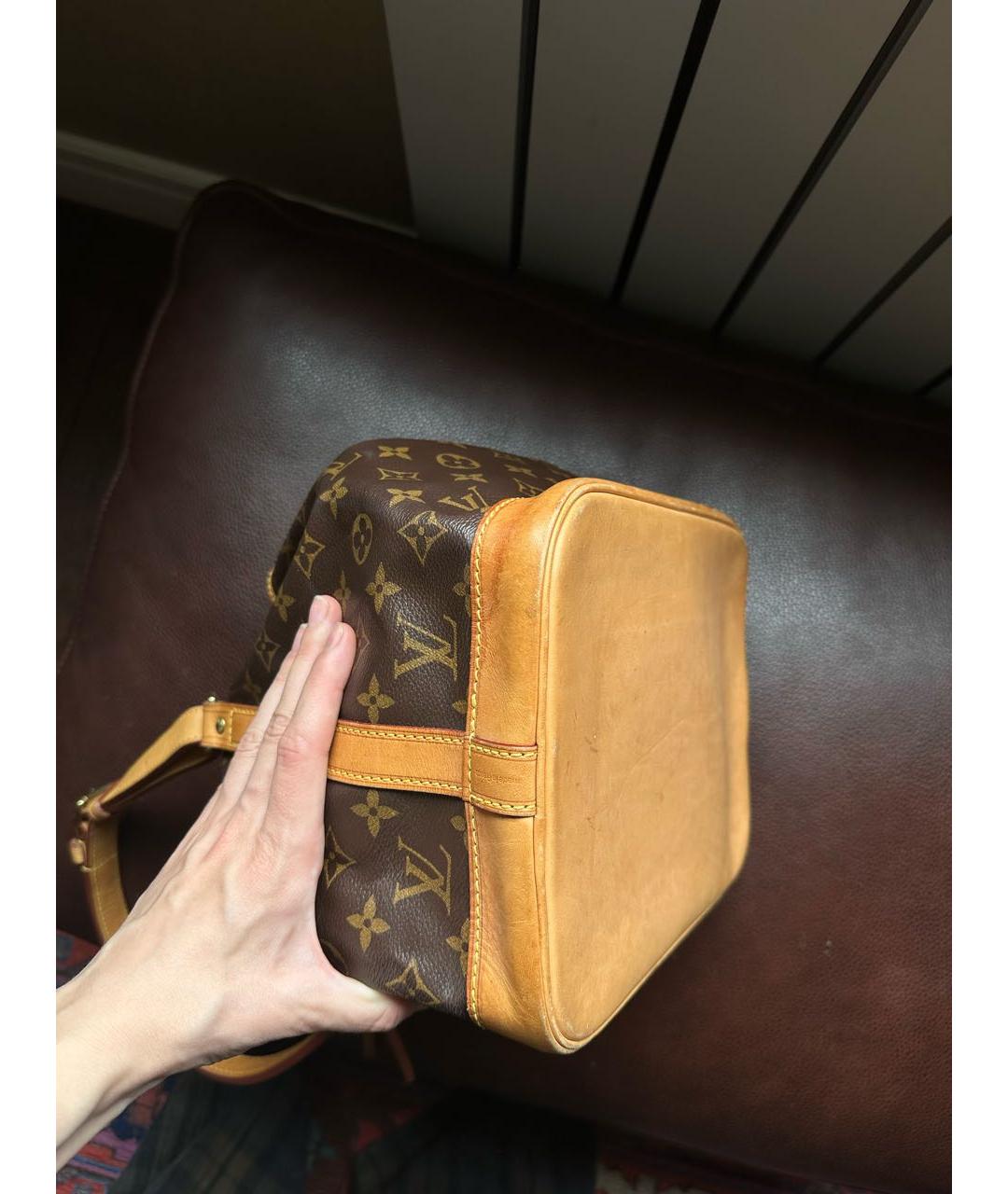 LOUIS VUITTON Коричневая кожаная сумка через плечо, фото 5
