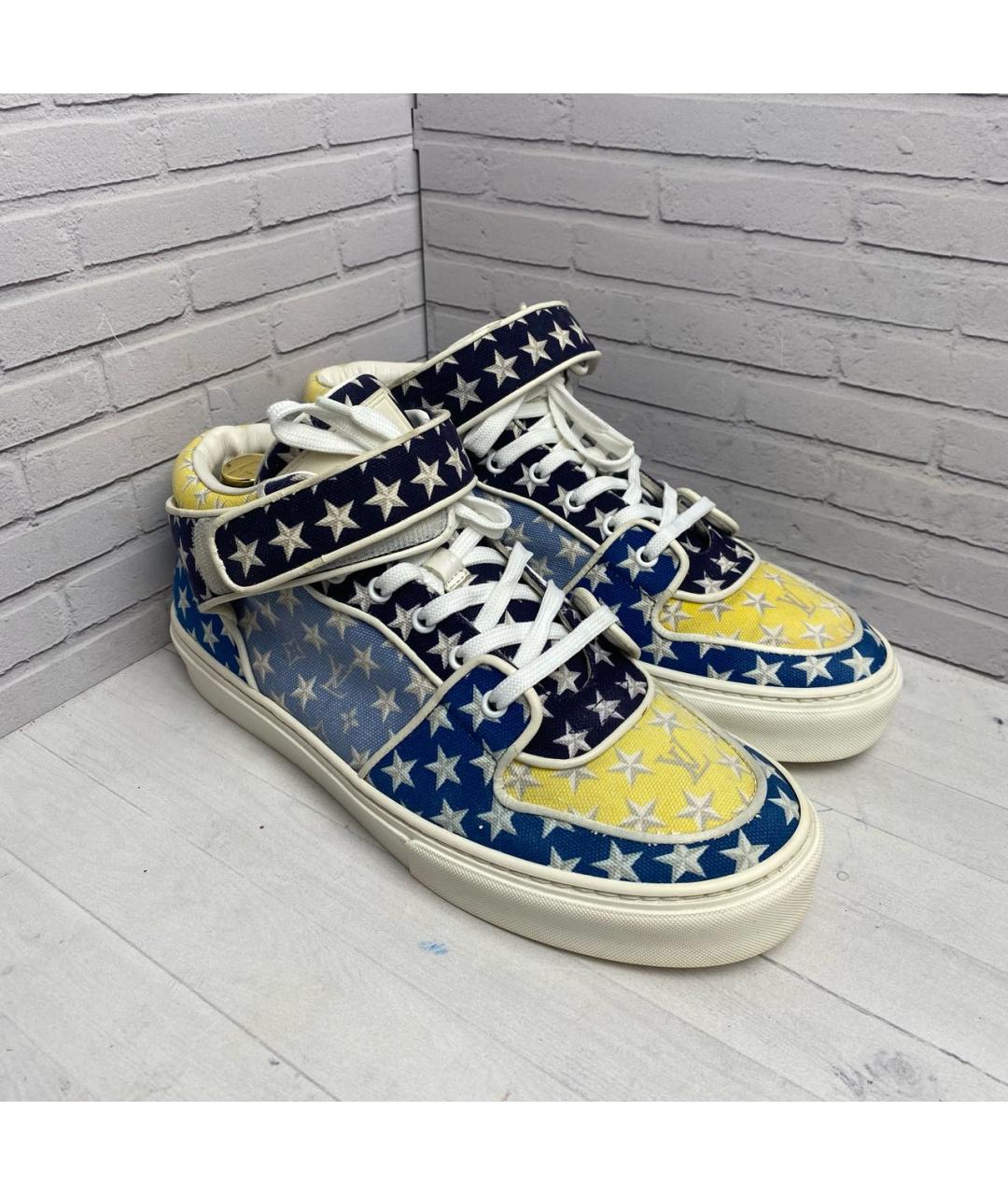 LOUIS VUITTON Синие текстильные высокие кроссовки / кеды, фото 6