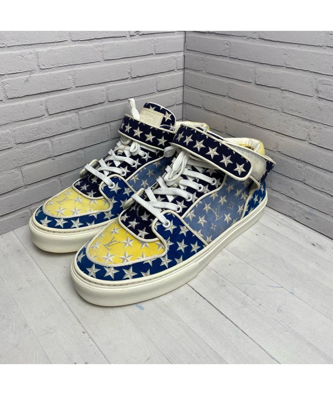LOUIS VUITTON Синие текстильные высокие кроссовки / кеды, фото 5