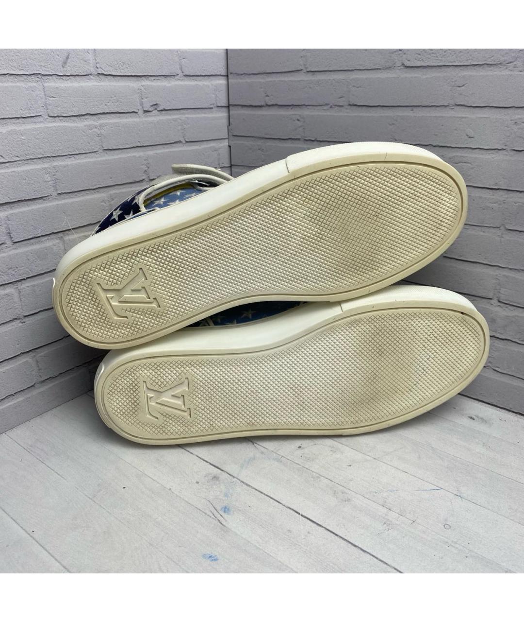 LOUIS VUITTON Синие текстильные высокие кроссовки / кеды, фото 8