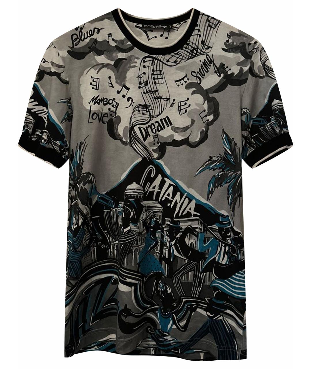 DOLCE&GABBANA Серая хлопковая футболка, фото 1