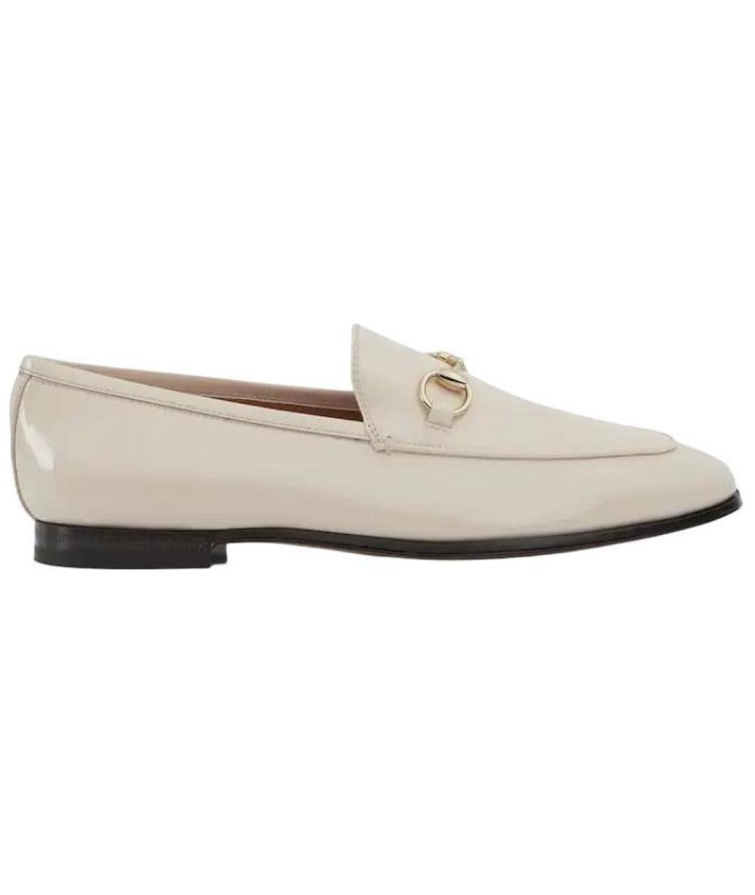 GUCCI Белые кожаные лоферы, фото 1