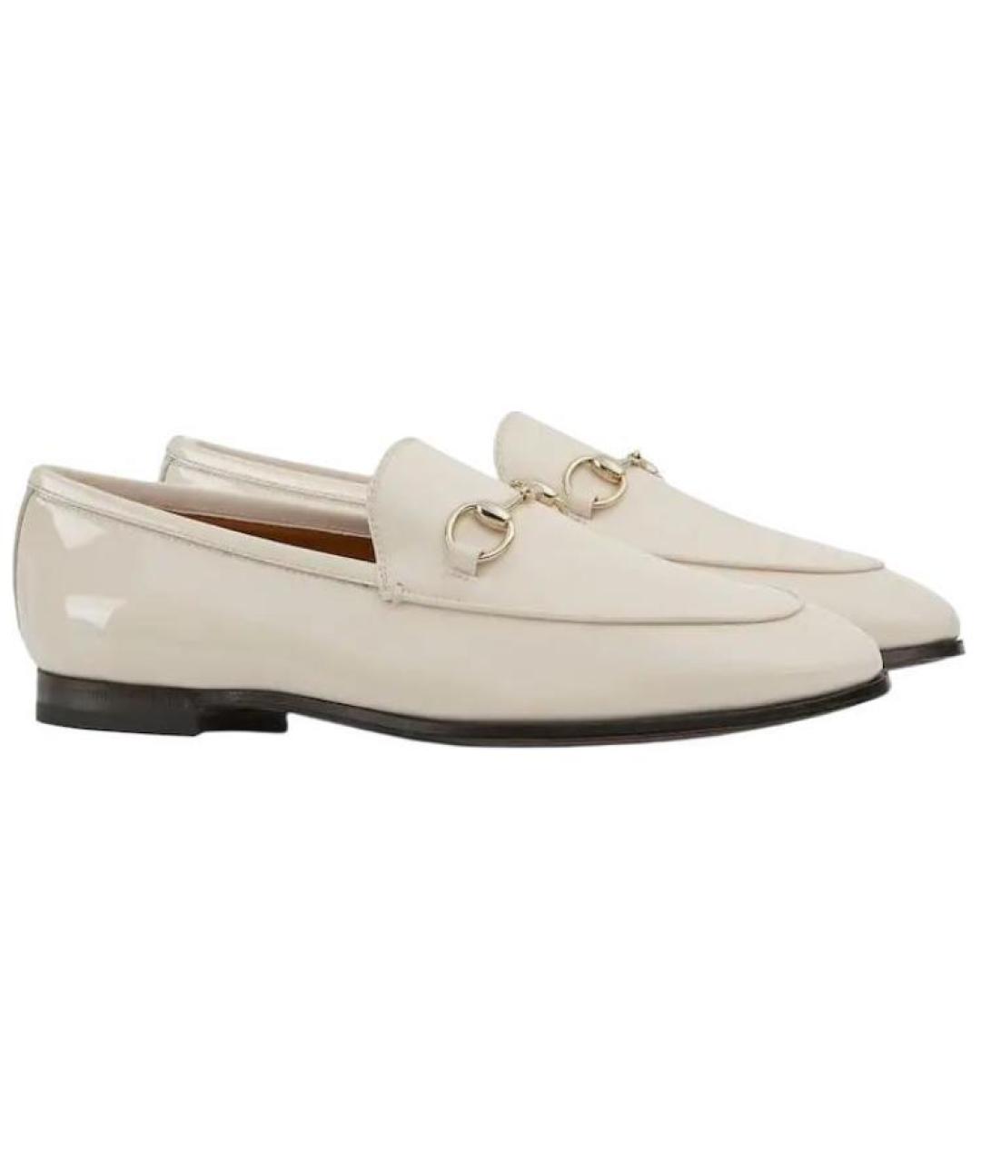 GUCCI Белые кожаные лоферы, фото 3