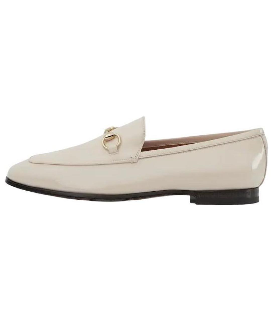GUCCI Белые кожаные лоферы, фото 2