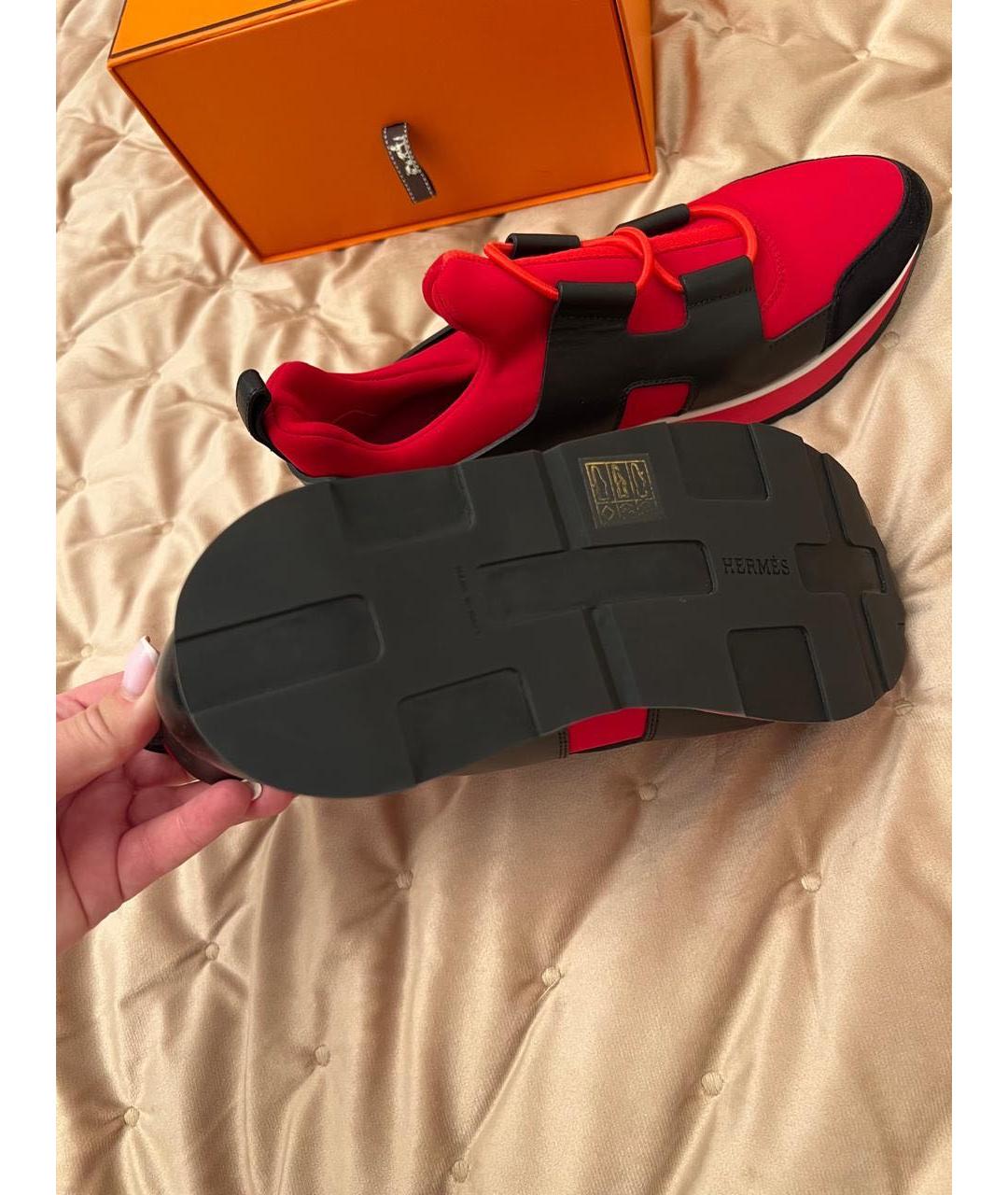 HERMES Красные кроссовки, фото 5
