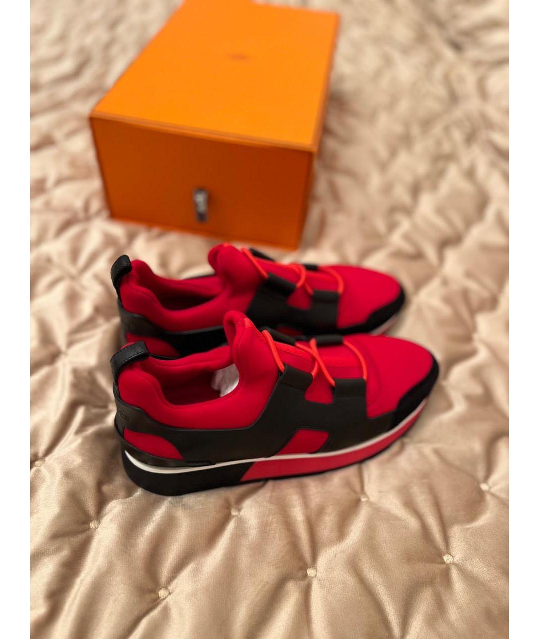 HERMES Красные кроссовки, фото 7