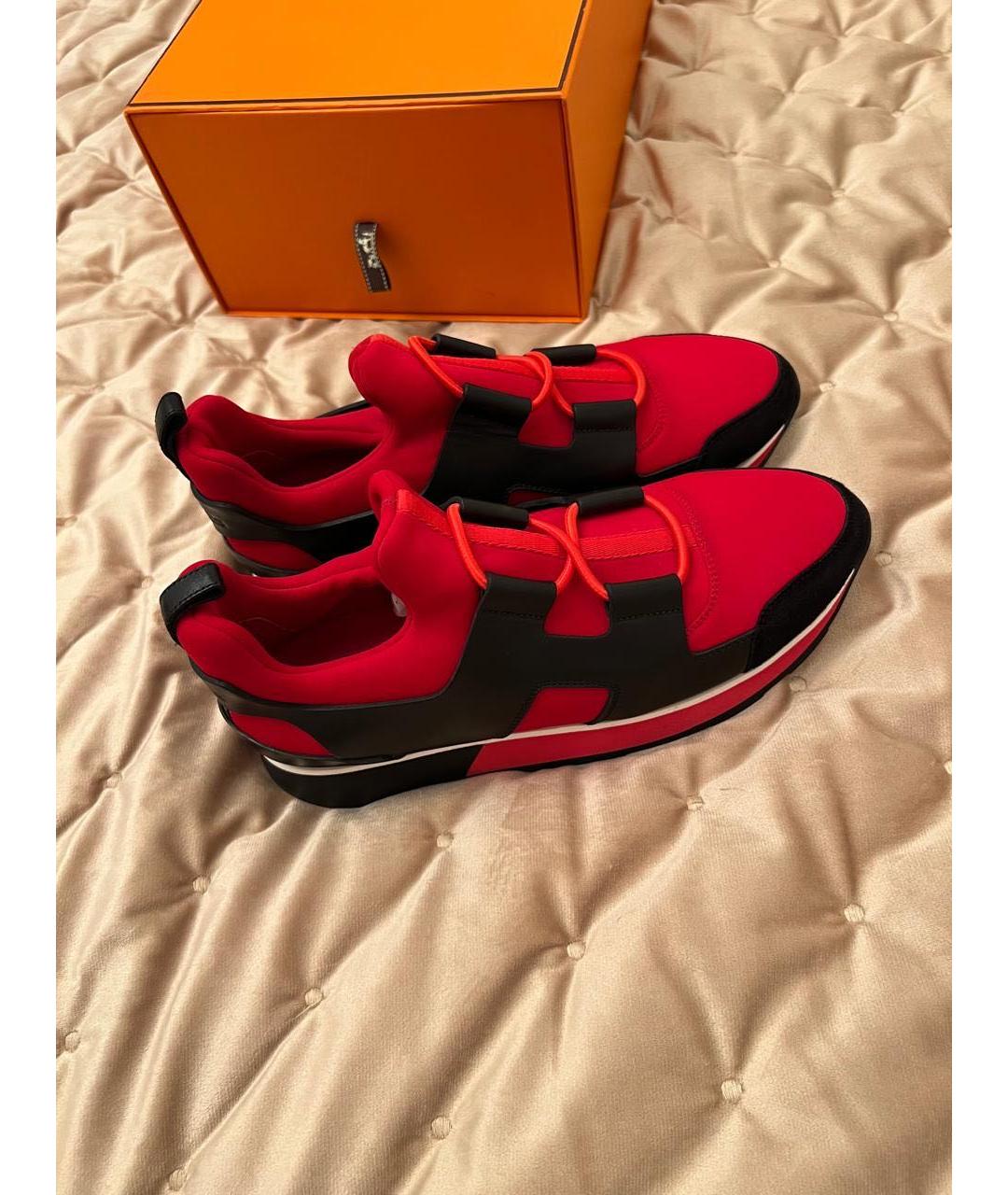 HERMES Красные кроссовки, фото 4