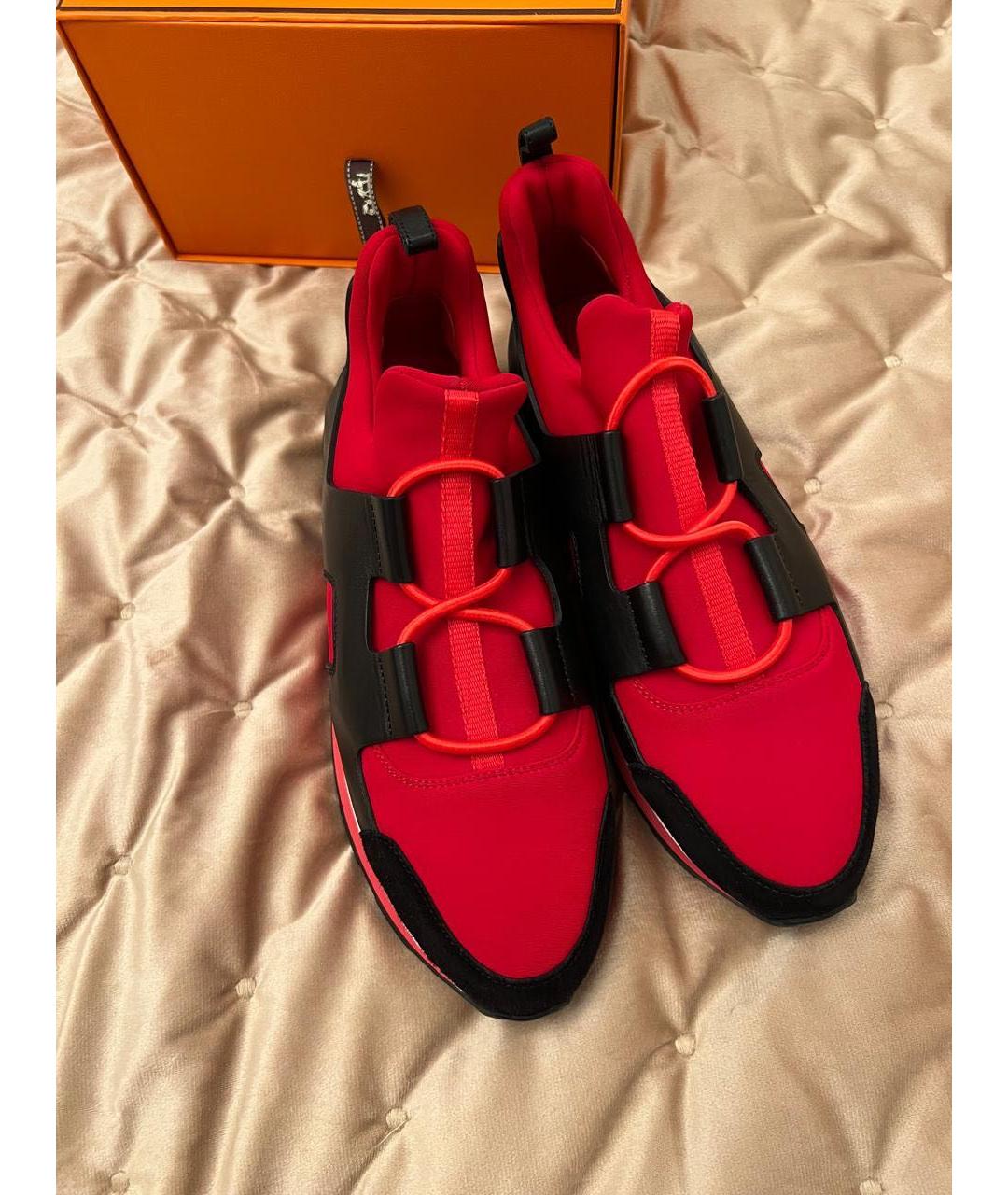HERMES Красные кроссовки, фото 3