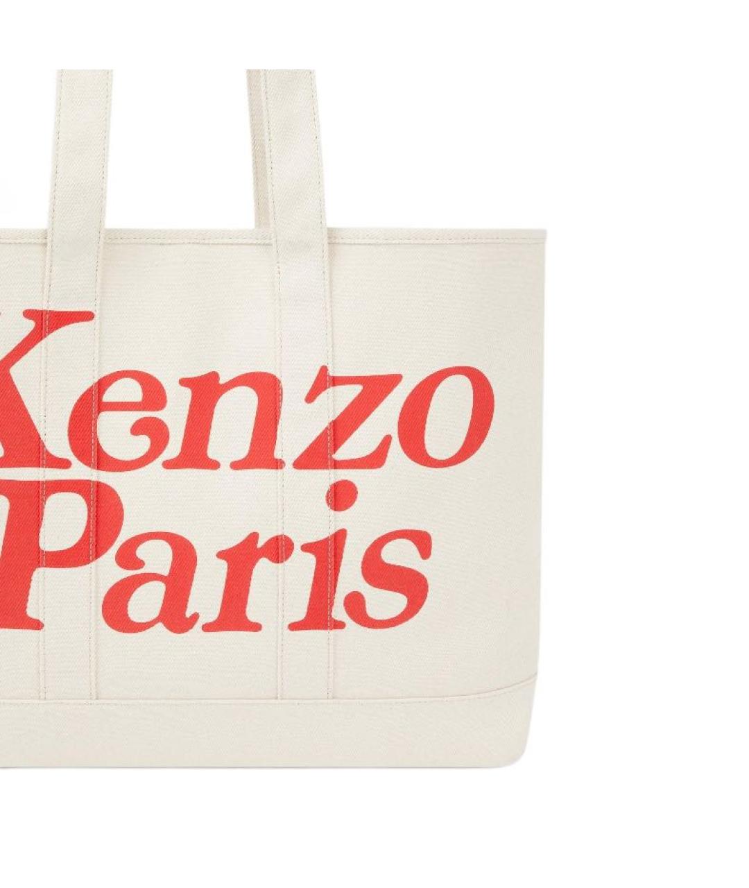 KENZO Белая кожаная сумка тоут, фото 5