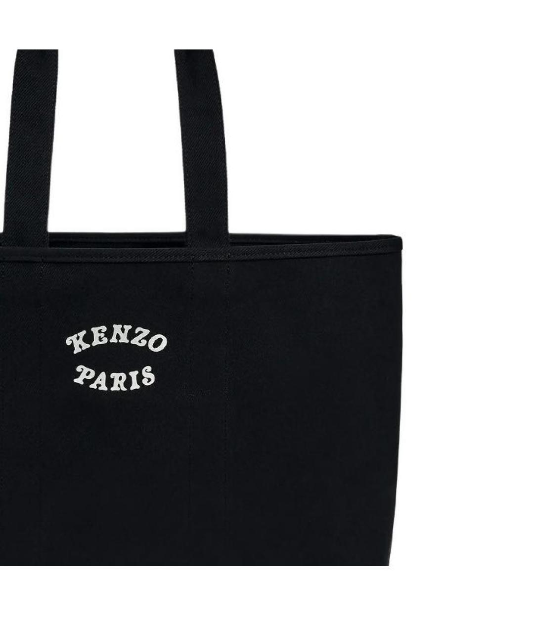 KENZO Черная тканевая сумка тоут, фото 3