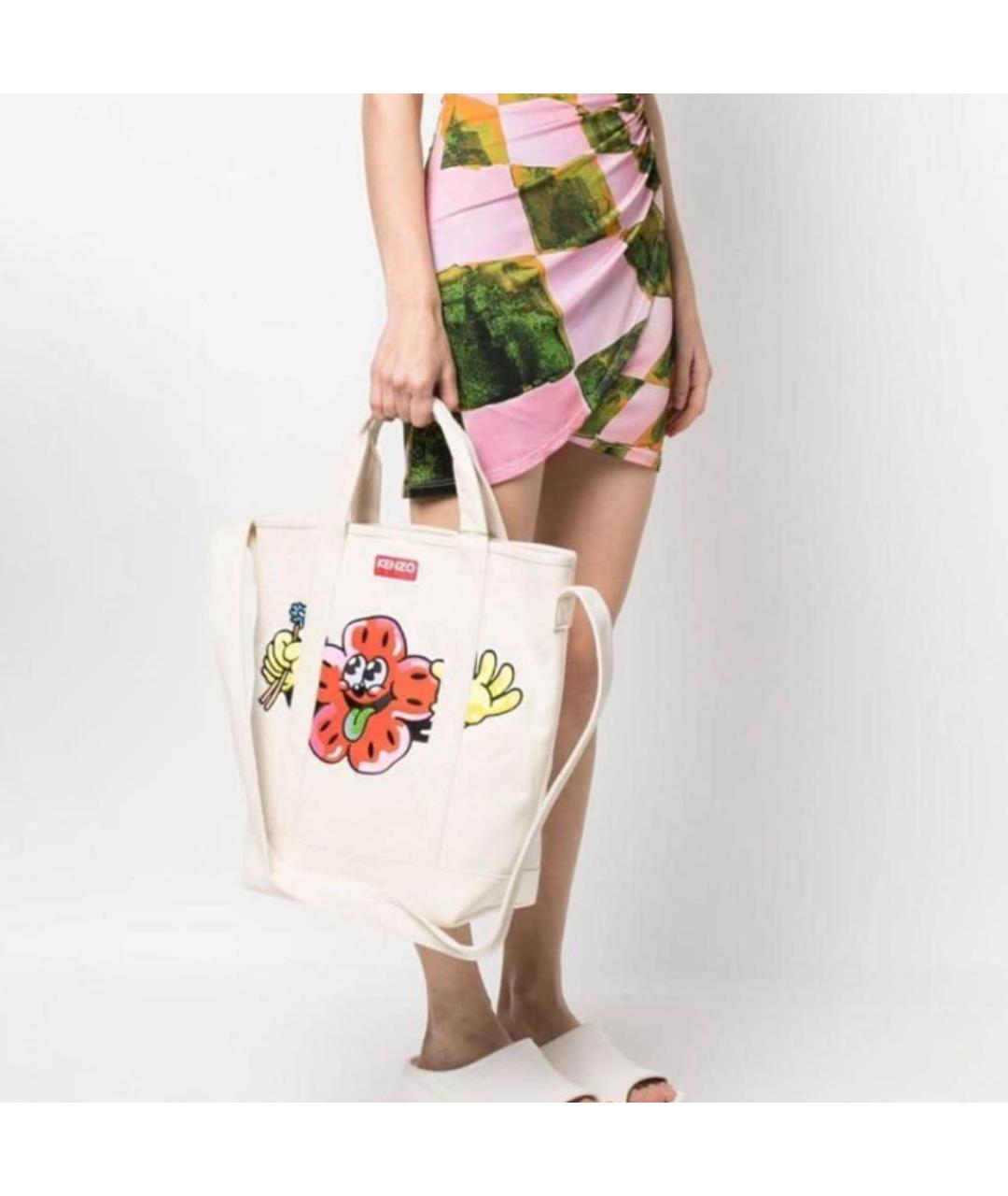 KENZO Белая сумка тоут, фото 5
