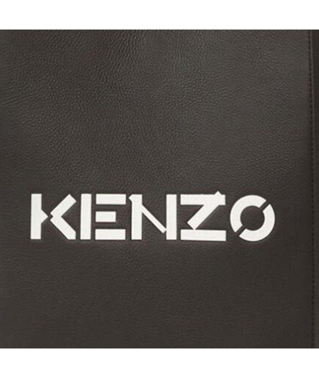 KENZO Черная кожаная сумка тоут, фото 4