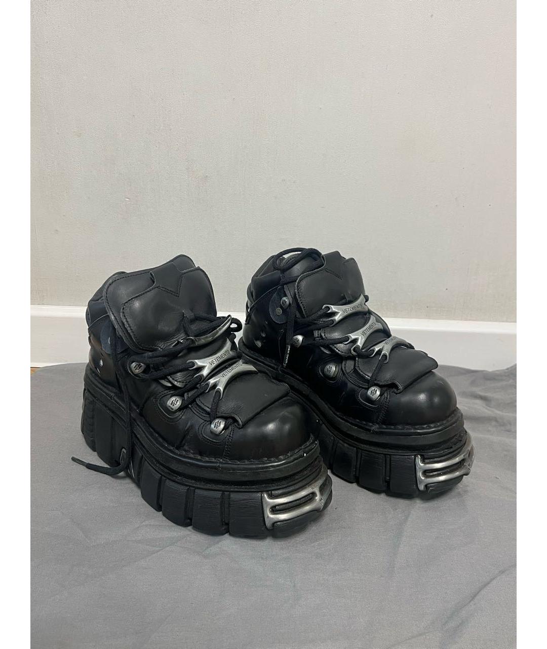VETEMENTS Черные кожаные ботинки, фото 9