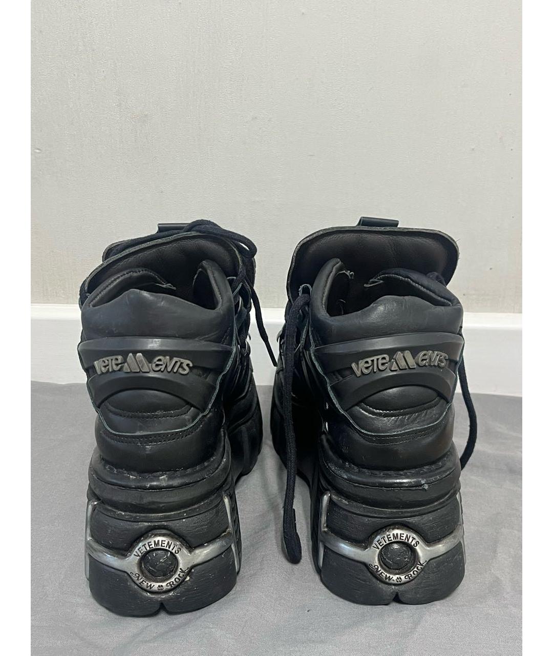 VETEMENTS Черные кожаные ботинки, фото 5