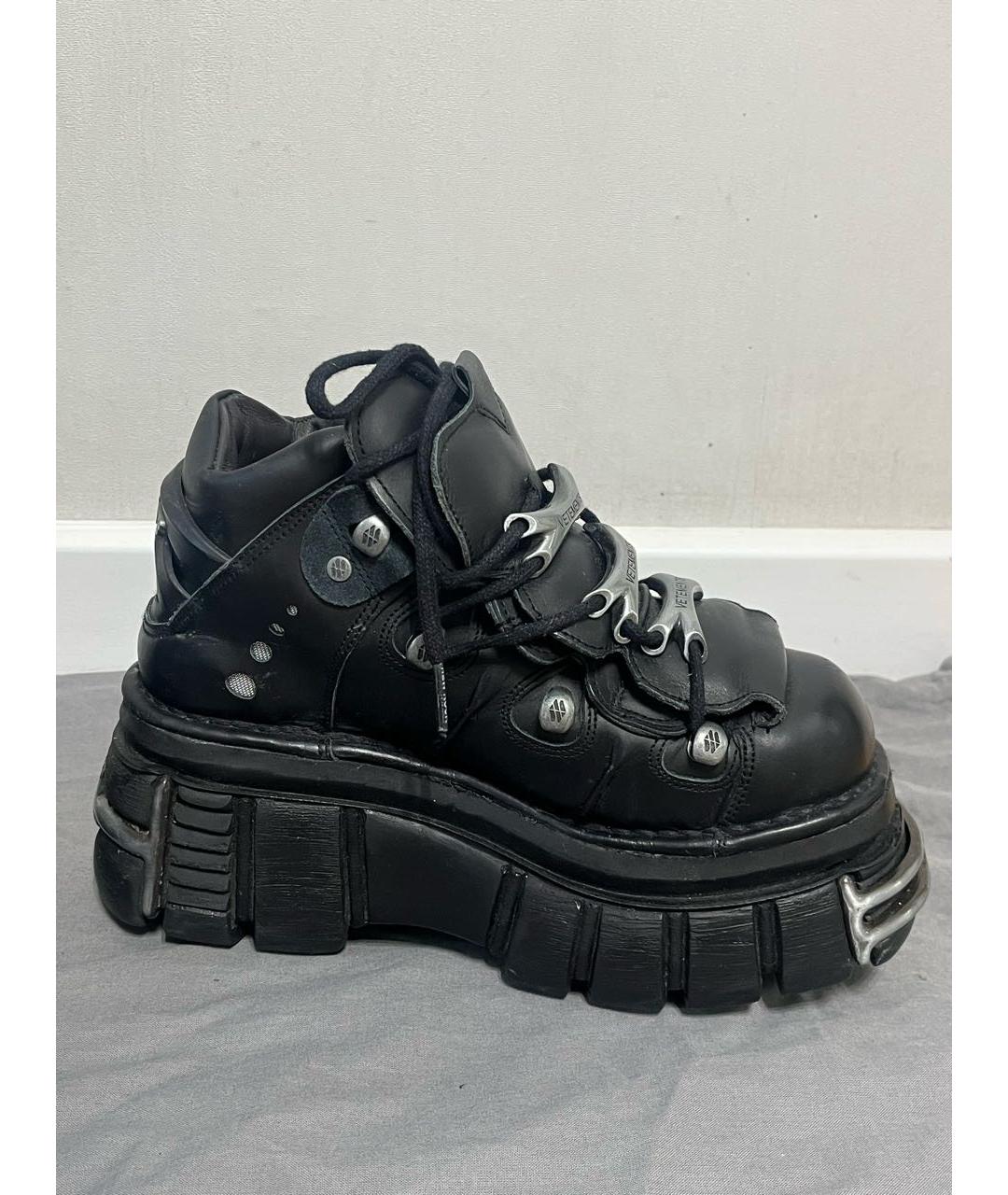 VETEMENTS Черные кожаные ботинки, фото 4