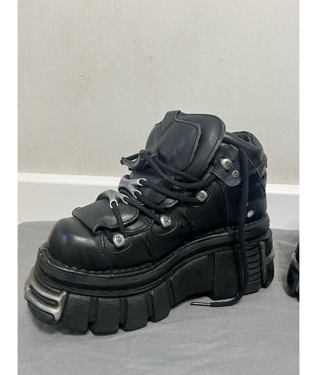 VETEMENTS Черные кожаные ботинки, фото 3