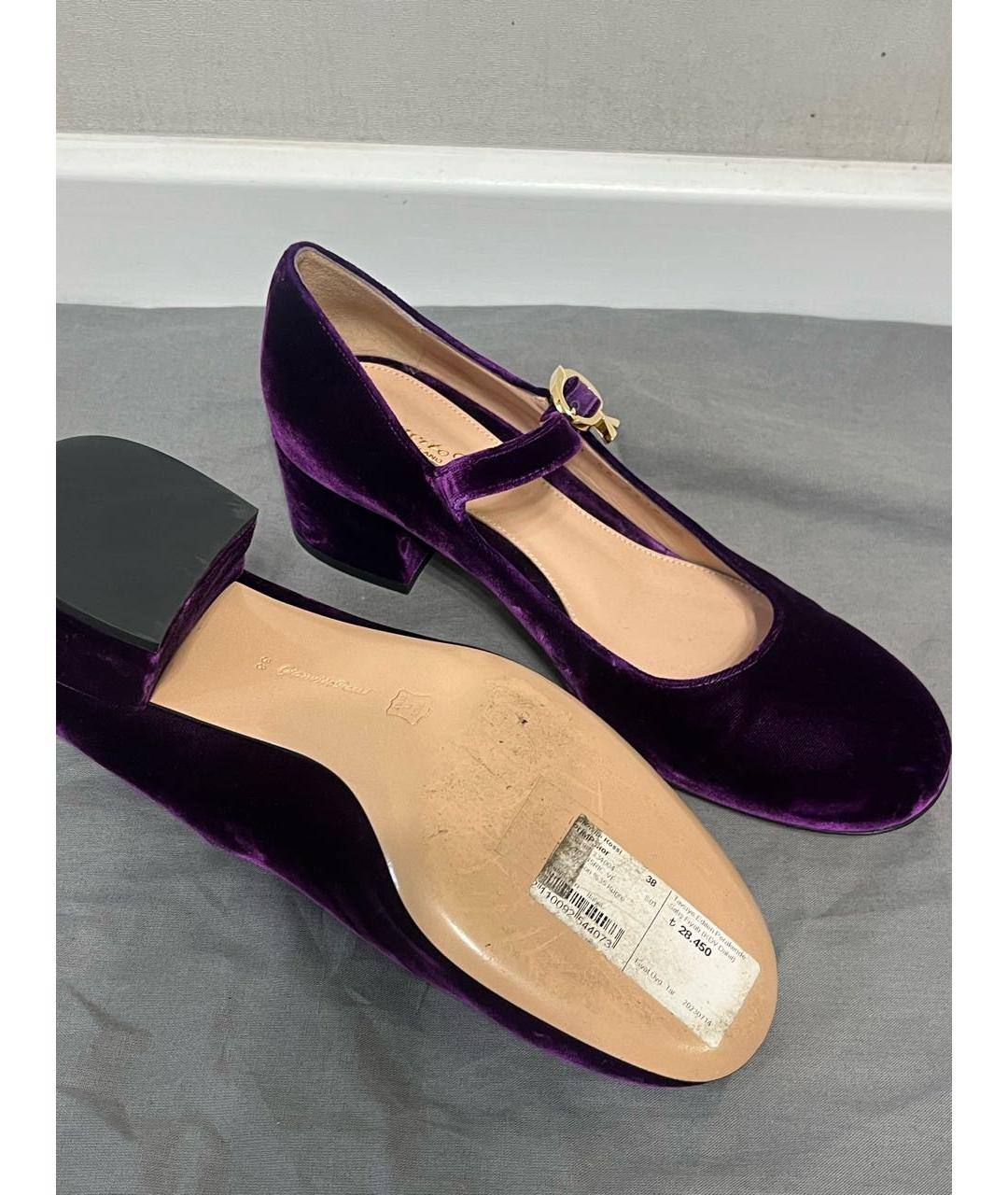 GIANVITO ROSSI Фиолетовые бархатные туфли, фото 3