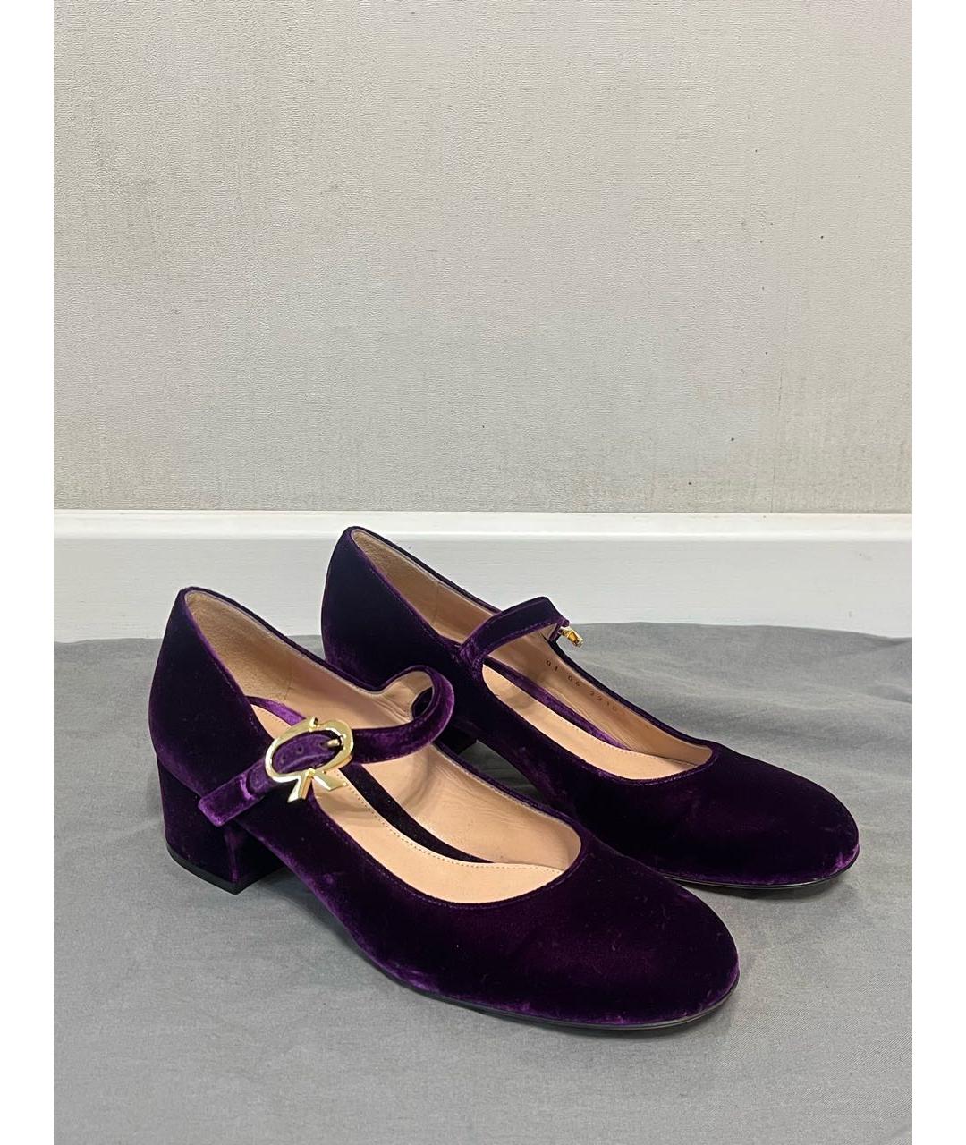 GIANVITO ROSSI Фиолетовые бархатные туфли, фото 4