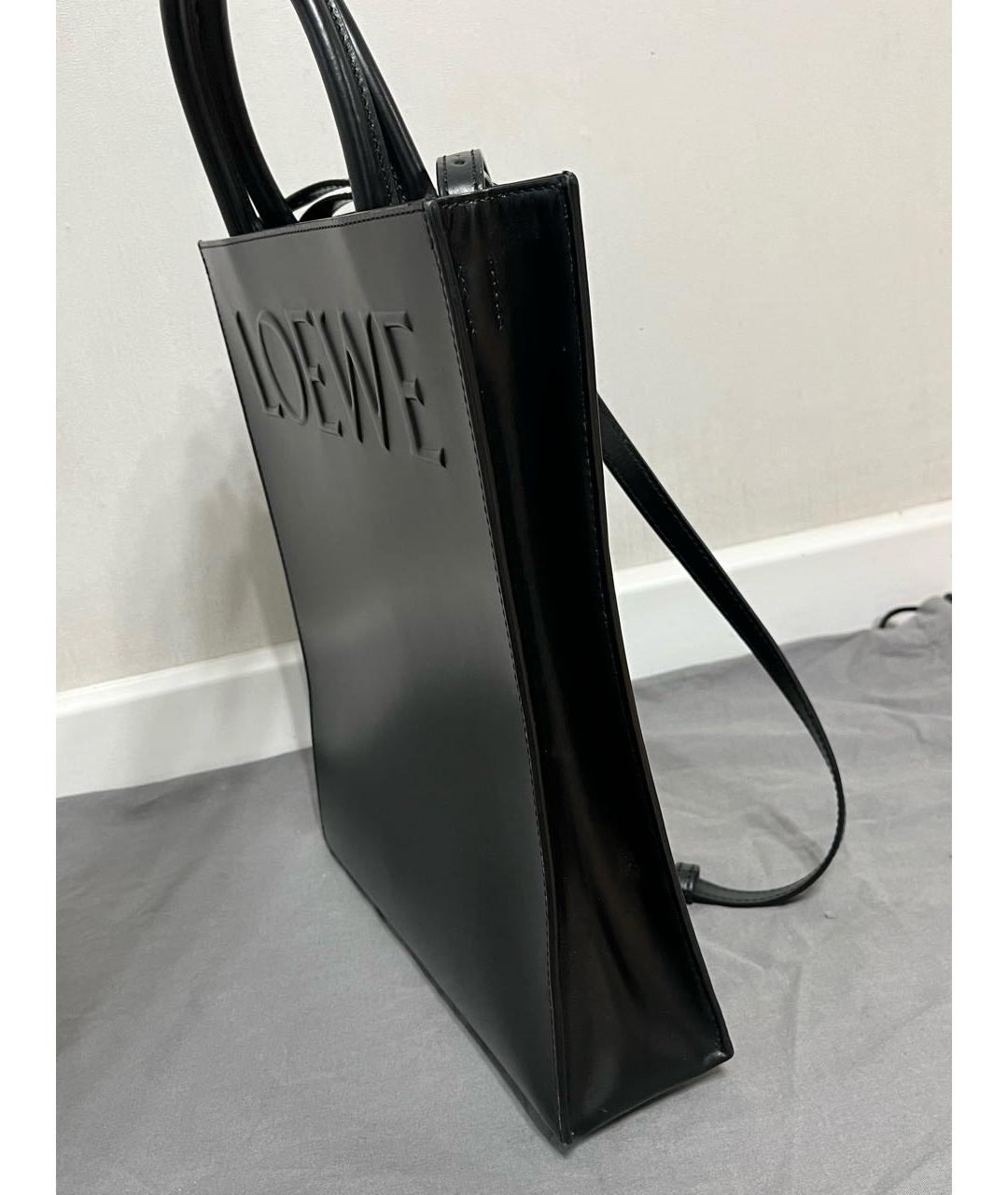 LOEWE Черная кожаная сумка тоут, фото 3