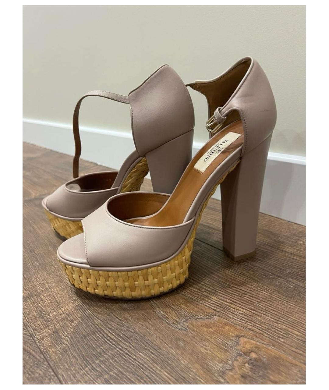 VALENTINO Розовые кожаные босоножки, фото 2
