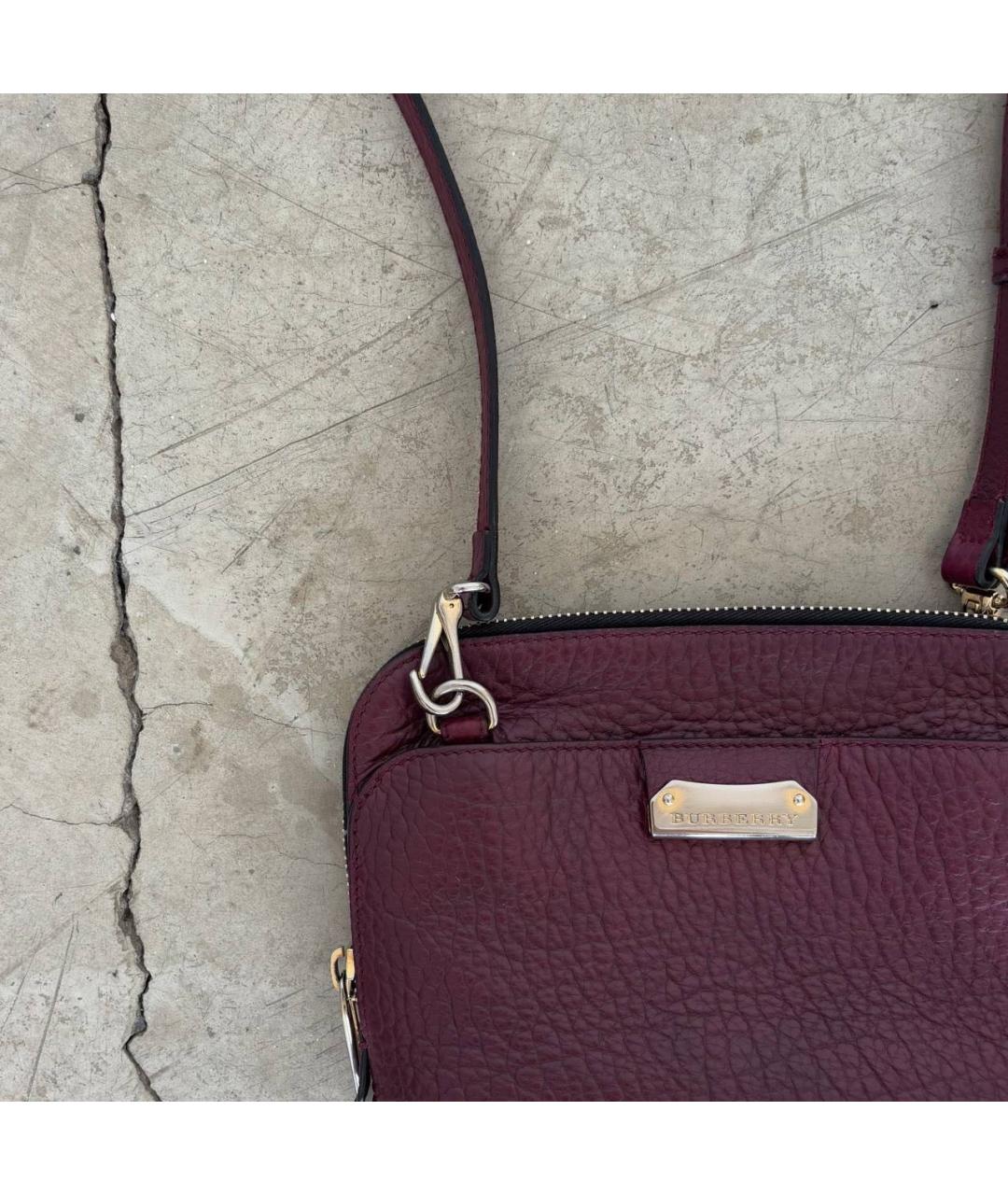 BURBERRY Фиолетовая кожаная сумка через плечо, фото 7