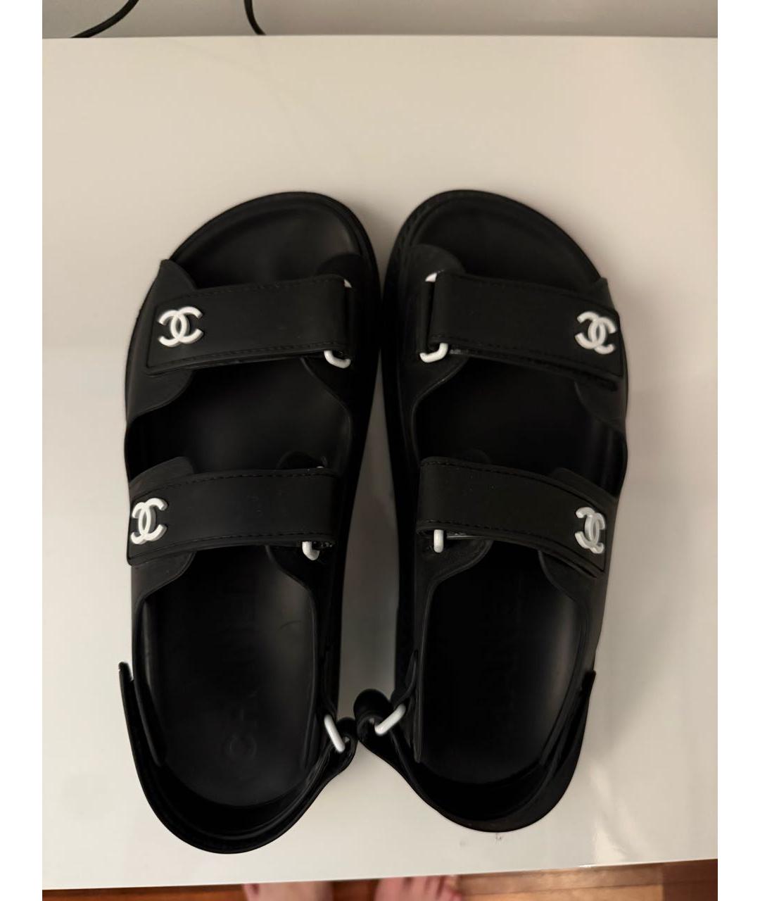 CHANEL Черные сандалии, фото 8