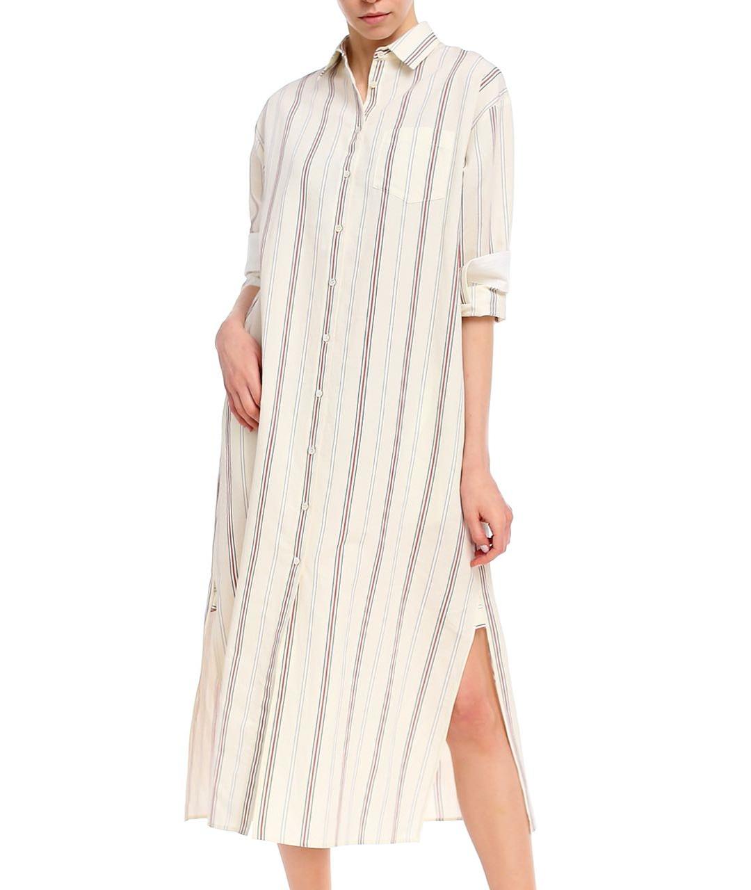 WEEKEND MAX MARA Белое хлопковое повседневное платье, фото 4