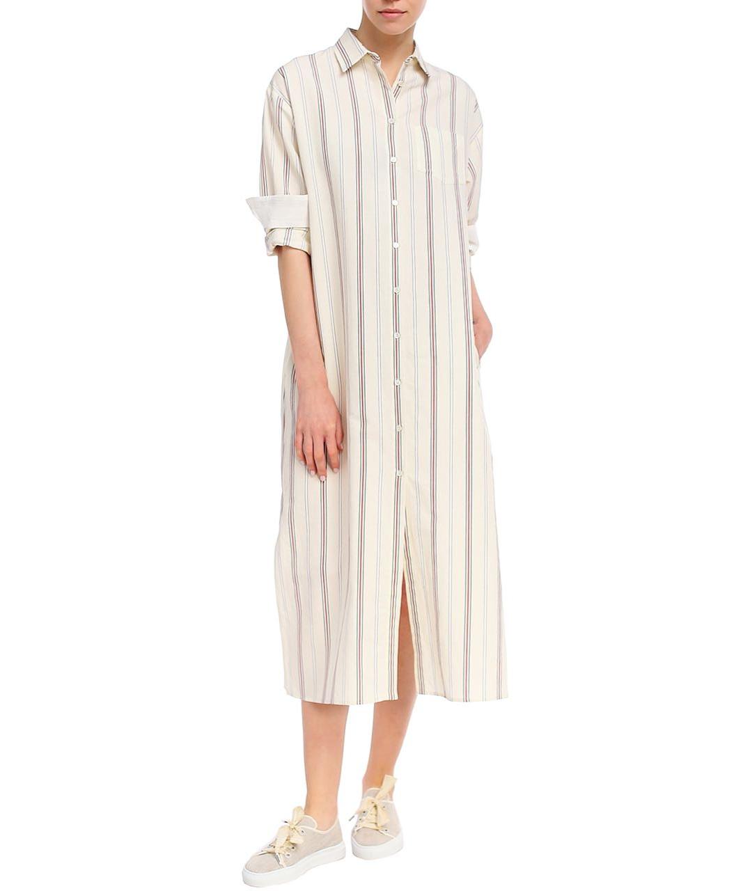 WEEKEND MAX MARA Белое хлопковое повседневное платье, фото 2