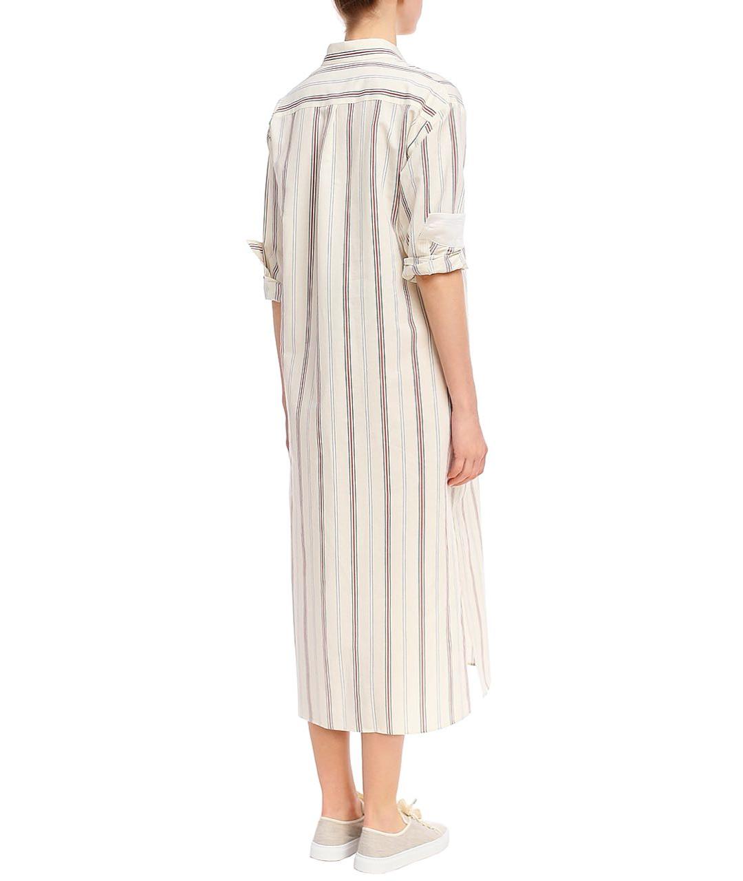 WEEKEND MAX MARA Белое хлопковое повседневное платье, фото 3
