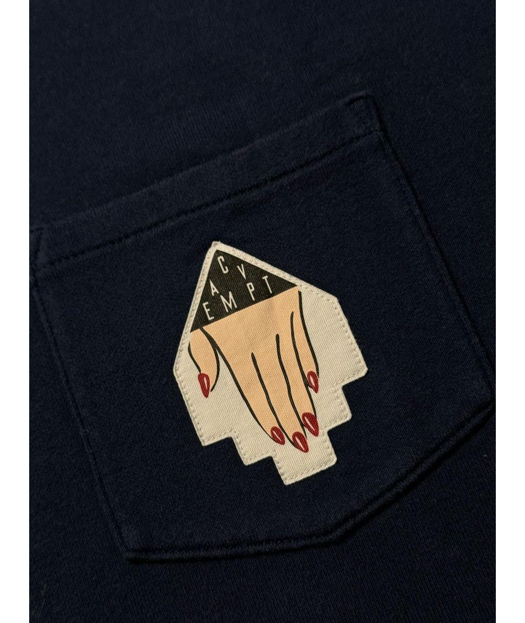 CAV EMPT Темно-синяя хлопковая футболка, фото 3