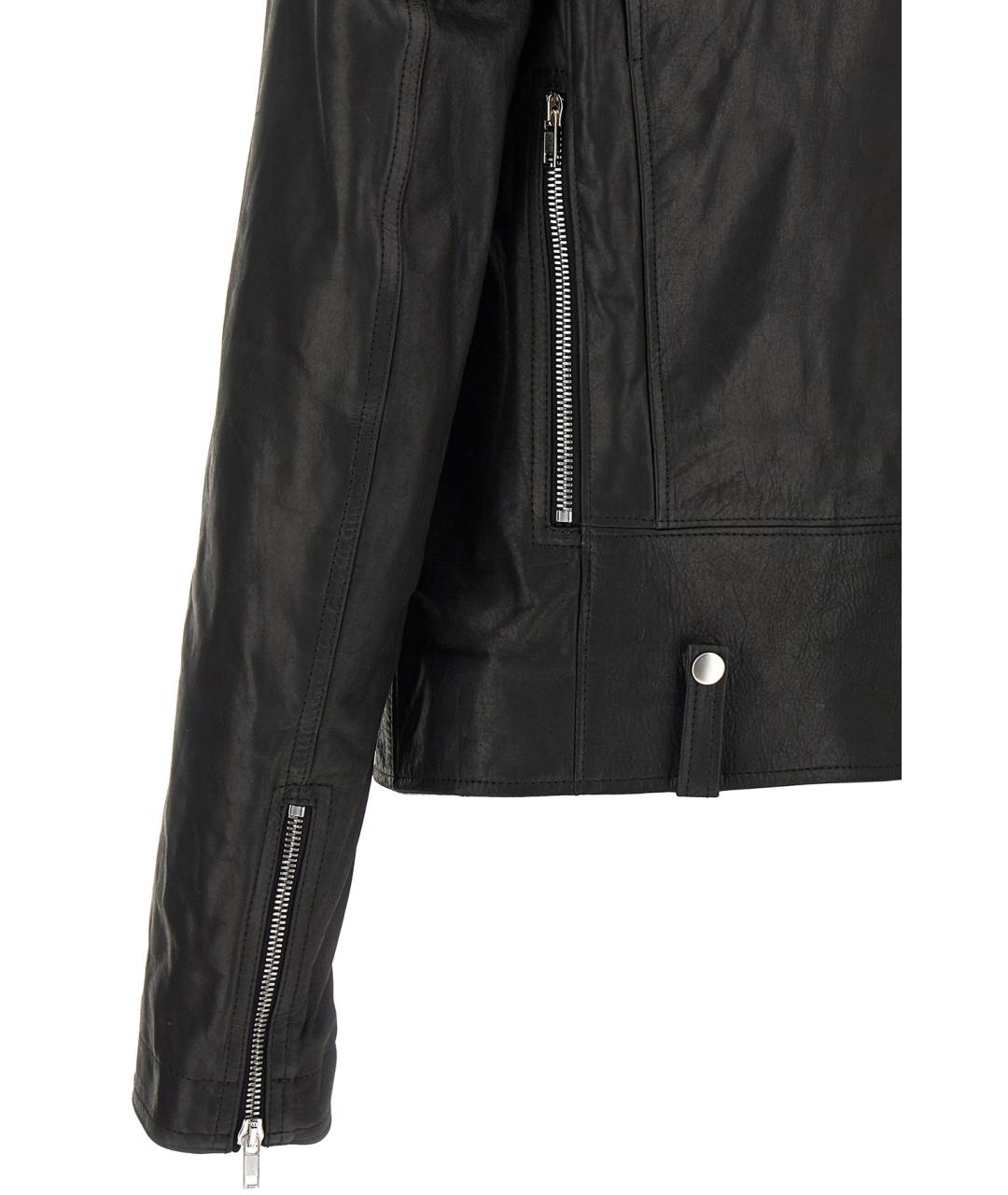RICK OWENS Черная кожаная куртка, фото 4