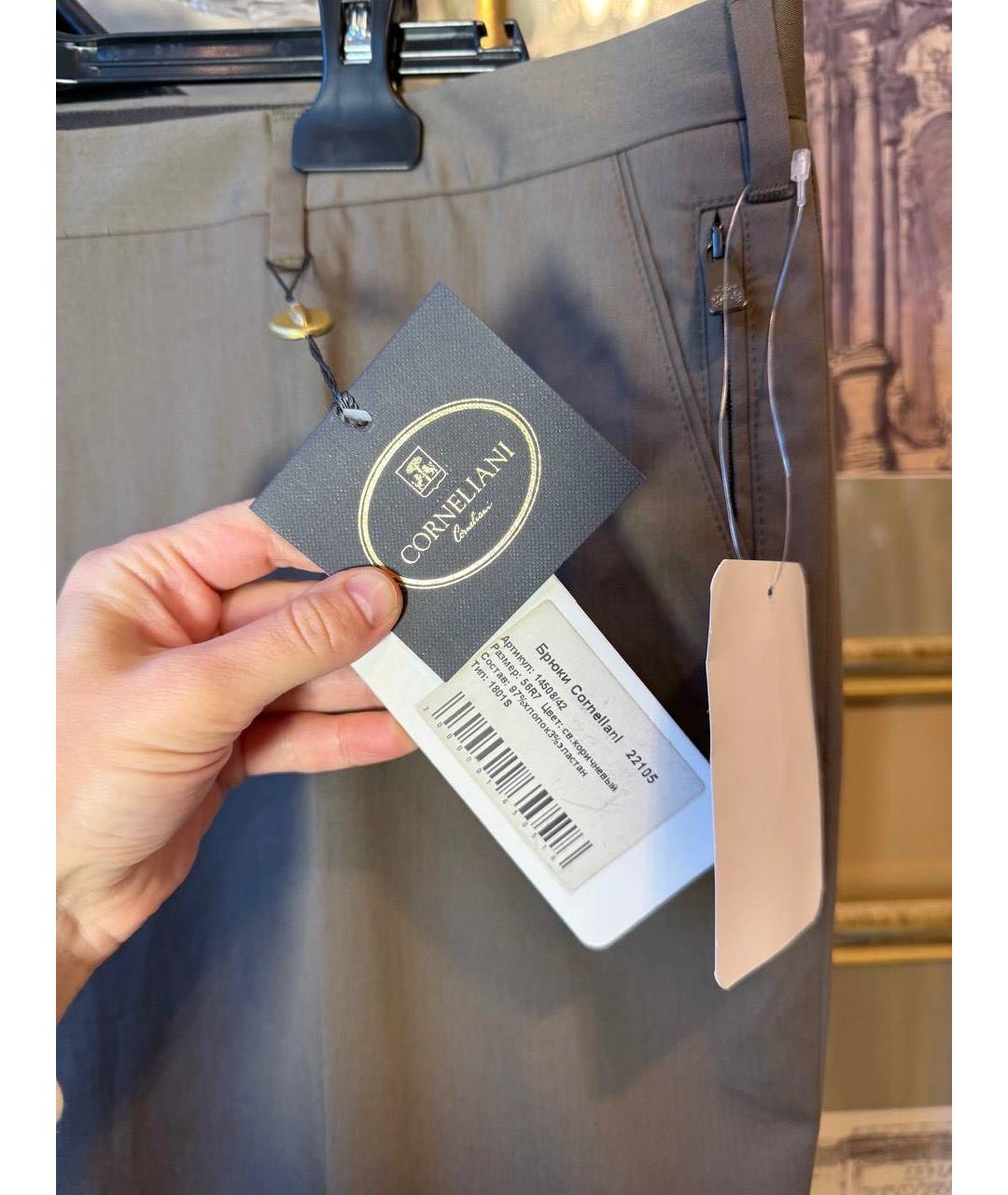 CORNELIANI Антрацитовые повседневные брюки, фото 3