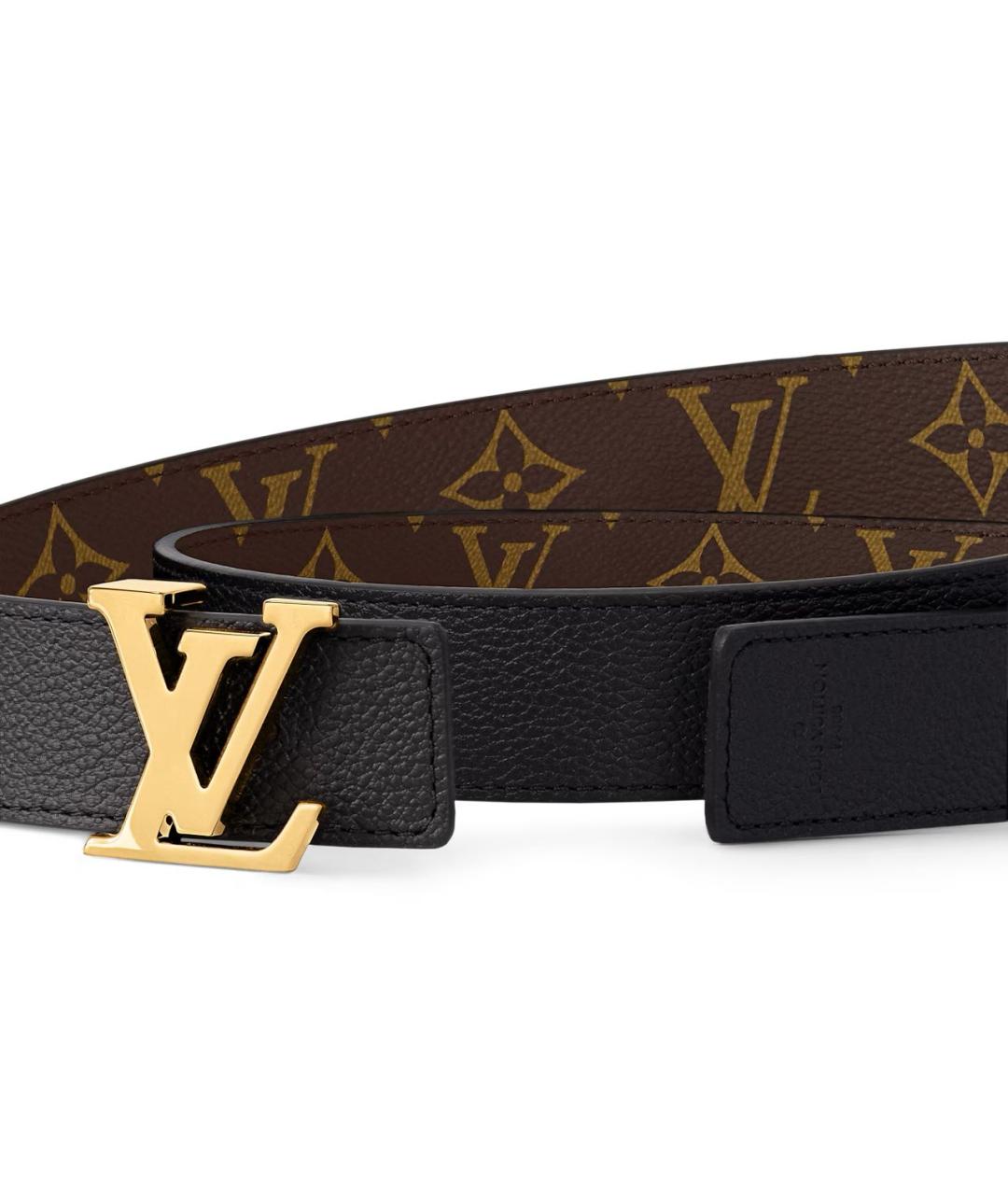 LOUIS VUITTON Черный кожаный ремень, фото 2