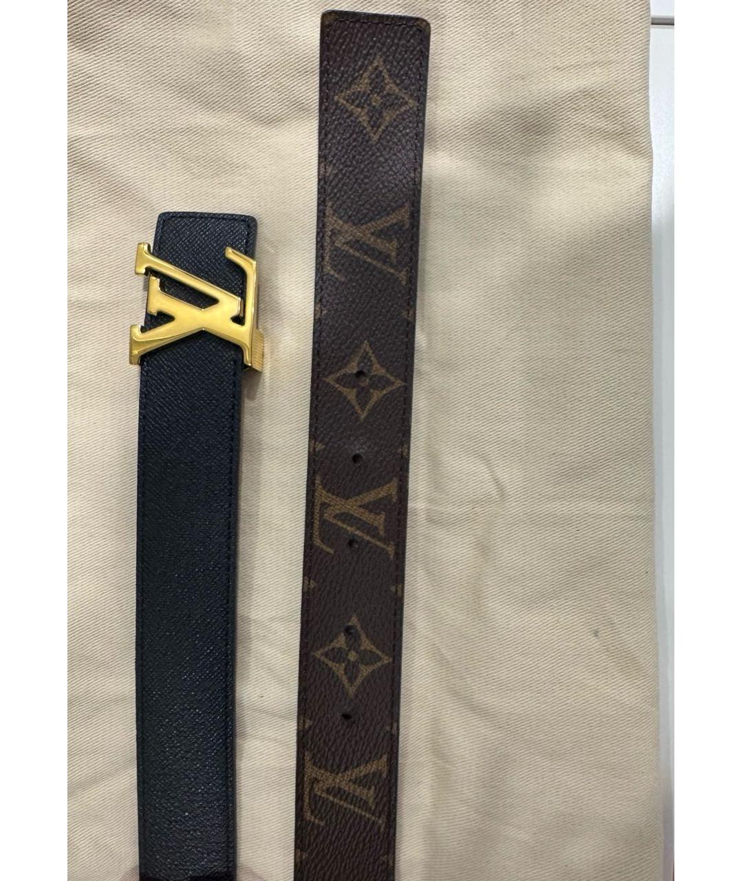 LOUIS VUITTON Черный кожаный ремень, фото 4