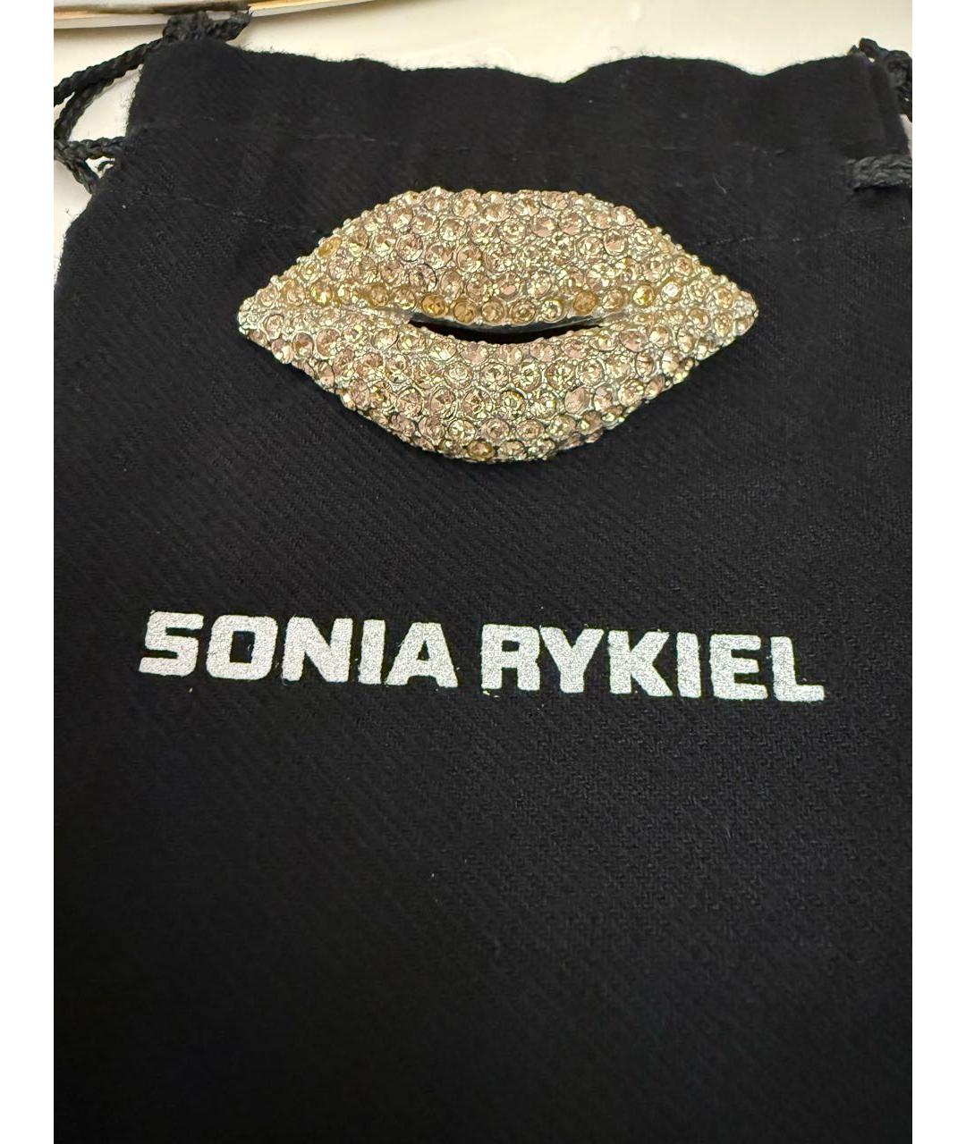 SONIA RYKIEL Бежевая металлическая булавка / брошь, фото 5