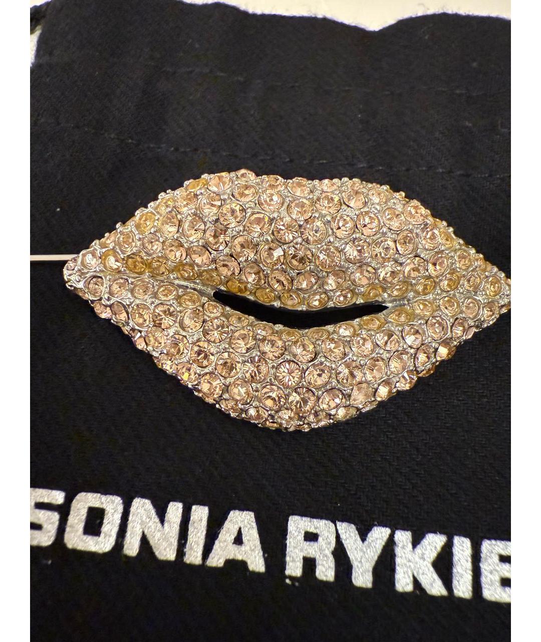 SONIA RYKIEL Бежевая металлическая булавка / брошь, фото 4