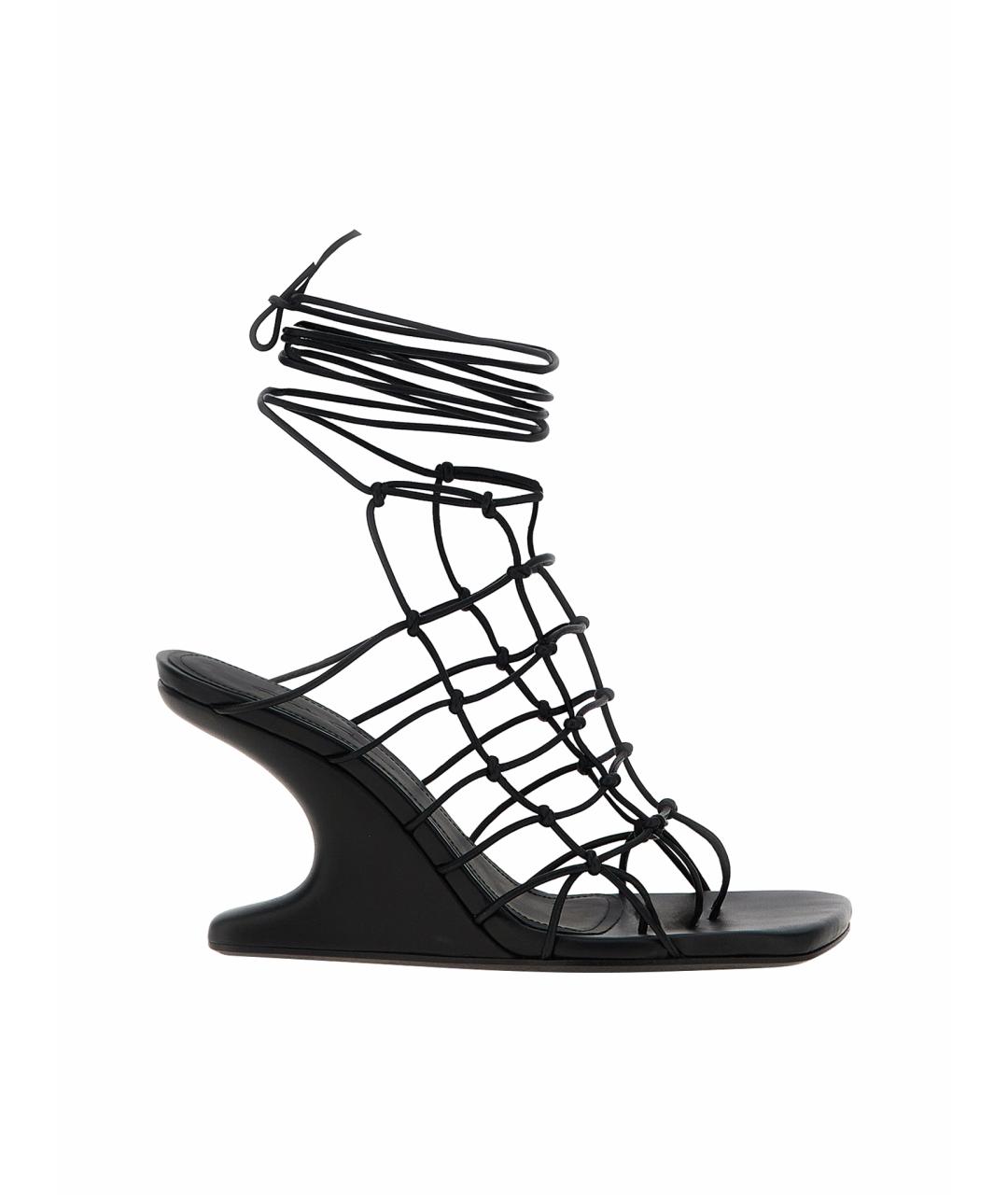 RICK OWENS Черные кожаные сандалии, фото 1