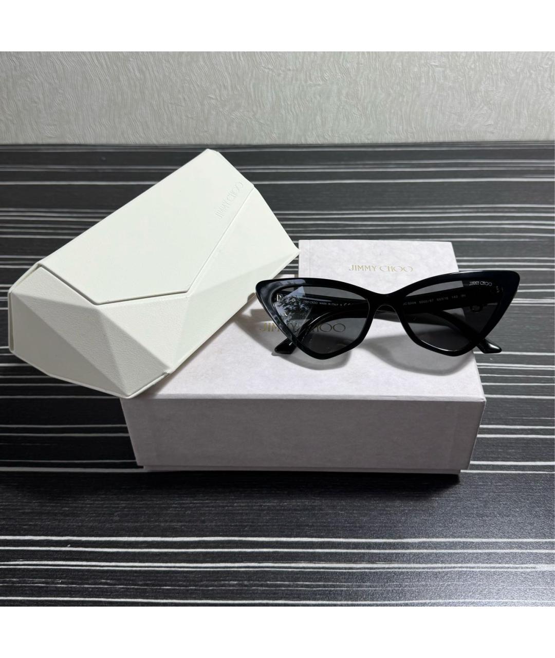 JIMMY CHOO Черные пластиковые солнцезащитные очки, фото 4